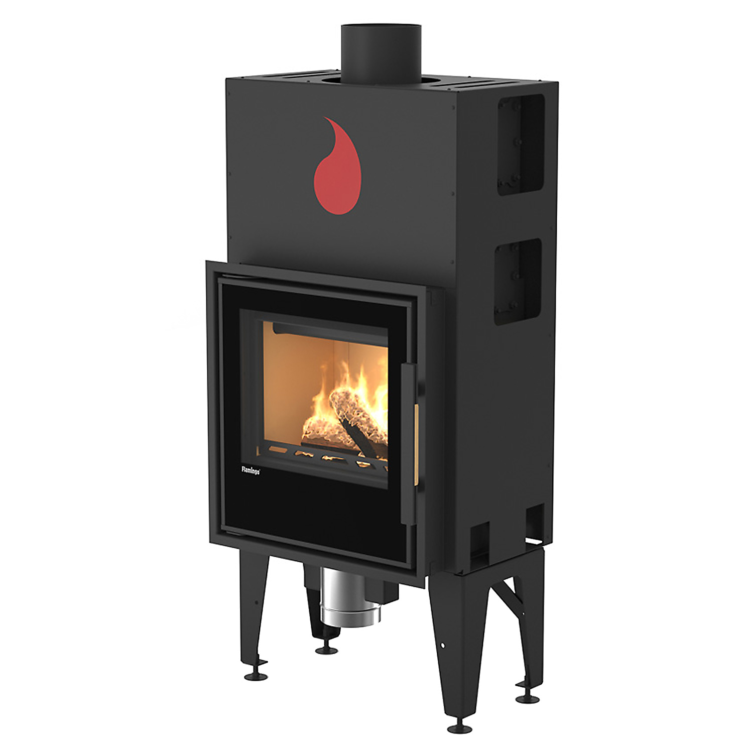 Insert de cheminée HS Flamingo S5 Acier Noir Automatique Insert de cheminée HS Flamingo S5 Acier Noir Automatique
