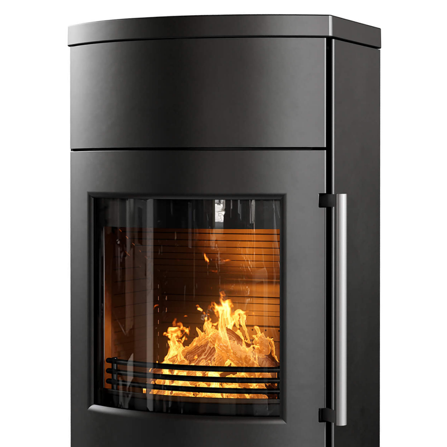 TermaTech TT80 Poêle à bois Acier Noir Tuyau de fumée en haut / à l'arrière