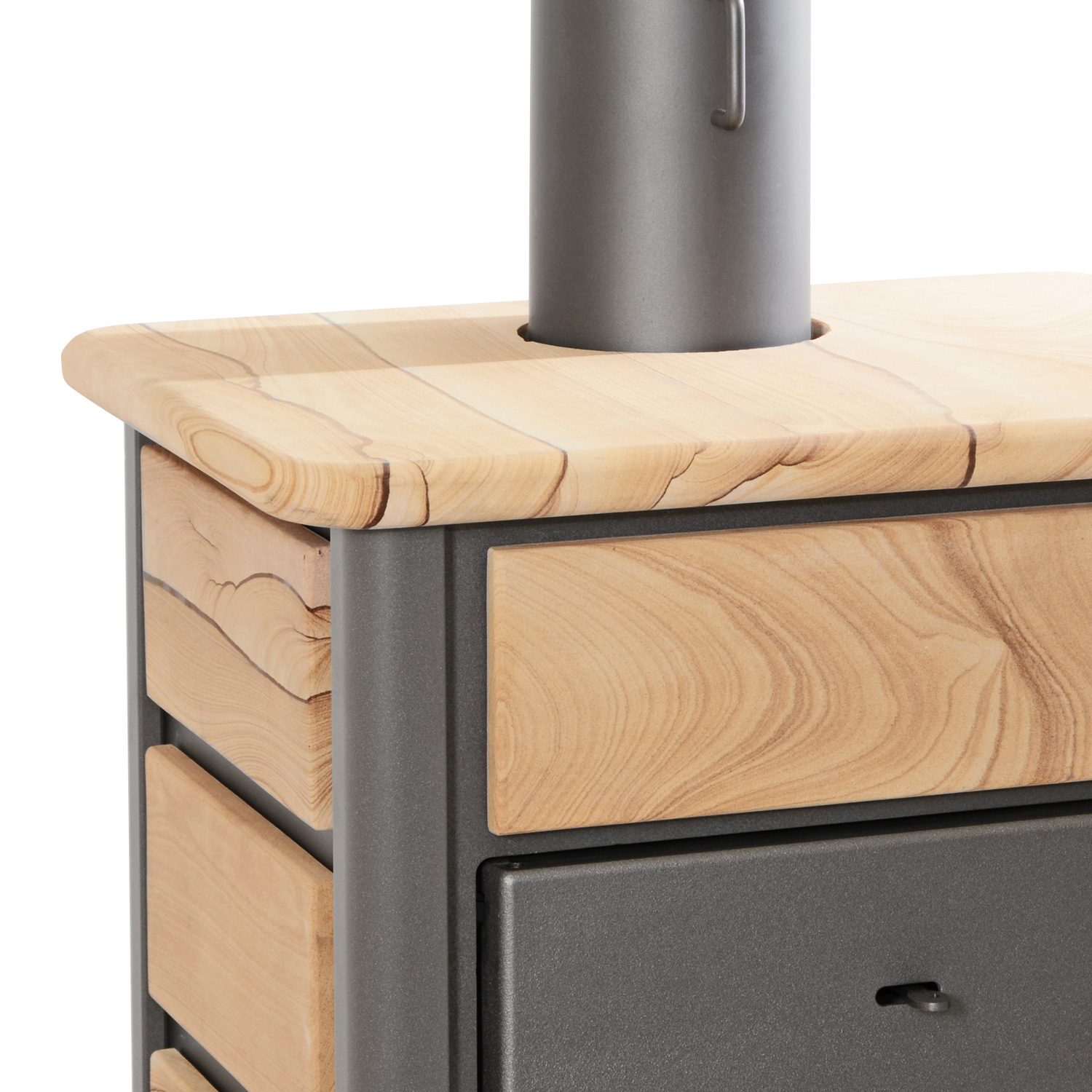 Schmitzker Alicante Poêle à bois avec circulation d'eau Anthracite Sunshine II