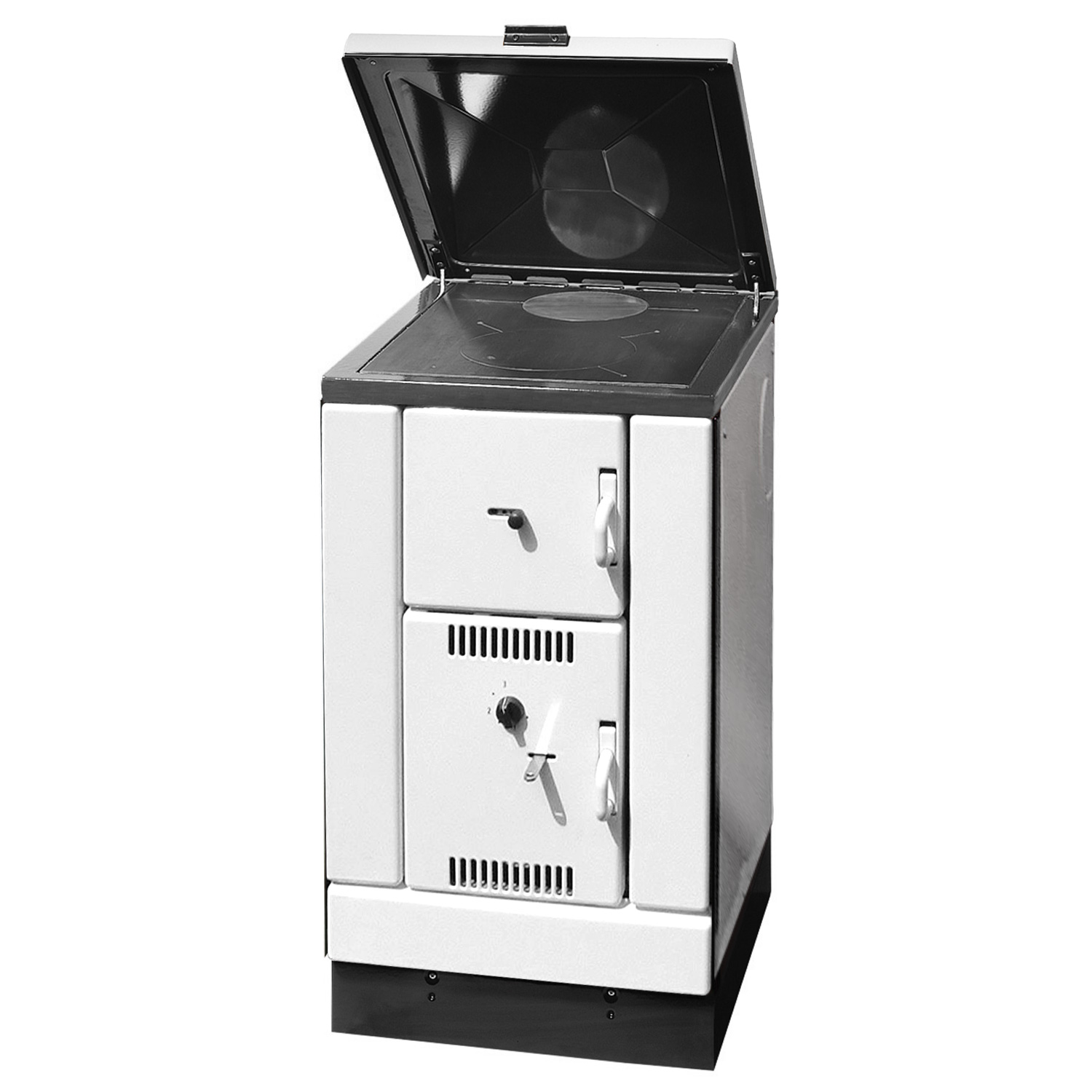Wamsler K 158 Cuisinière à bois avec échangeur de chaleur Blanc Plaque en acier