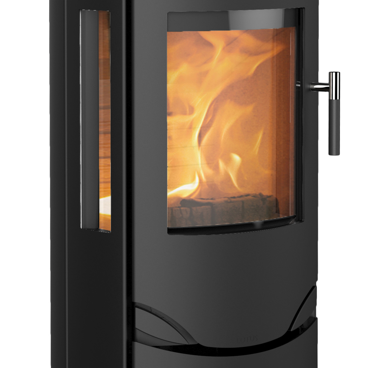 Poêle à bois Lotus Prio 6 Noir, évacuation des fumées par le haut