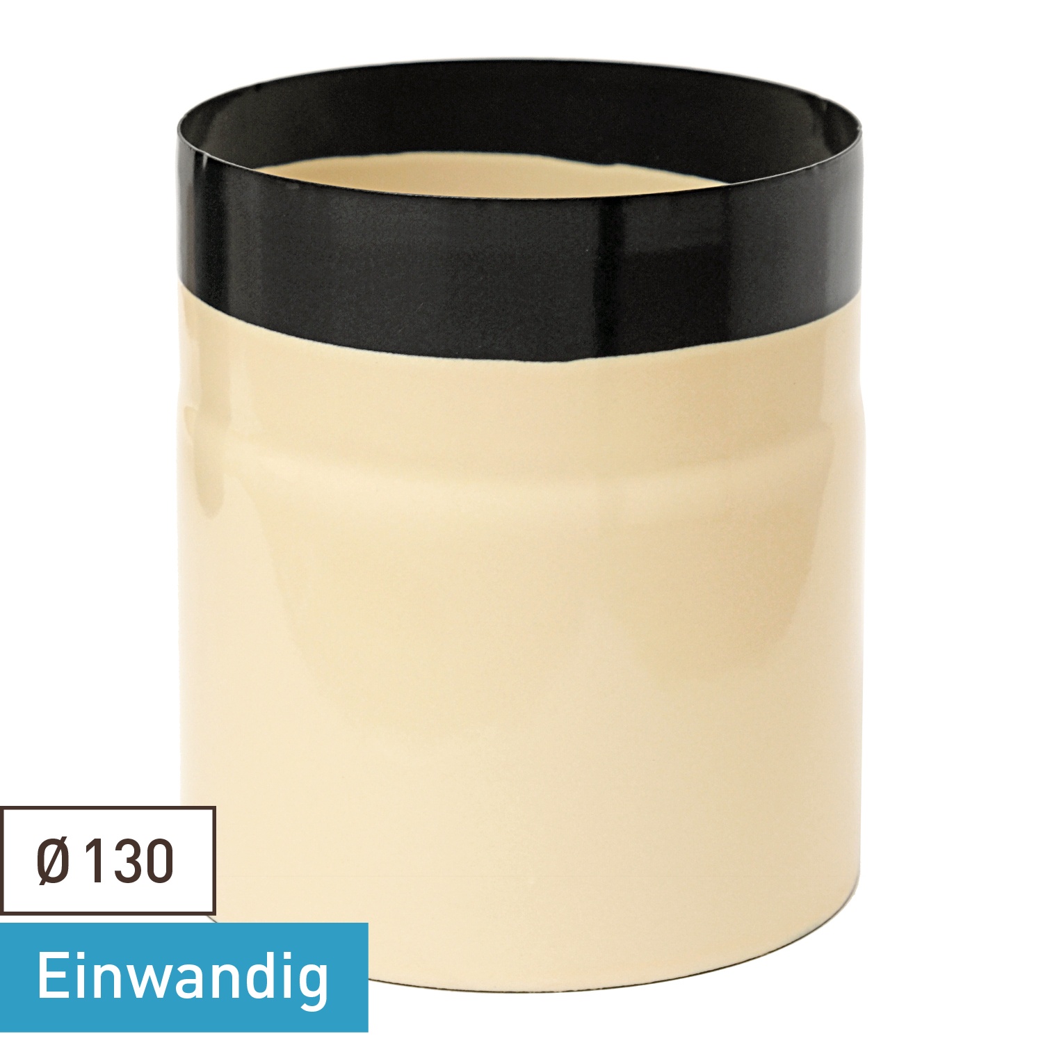 Tube de poêle / conduit de fumée émaillé 130mm - 150mm ivoire