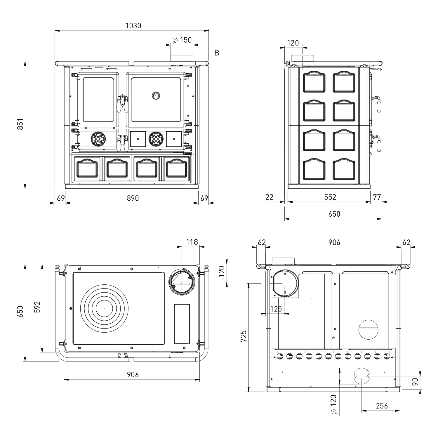 La Nordica Rosa 5.0 Cuisinière Majolique Bordeaux