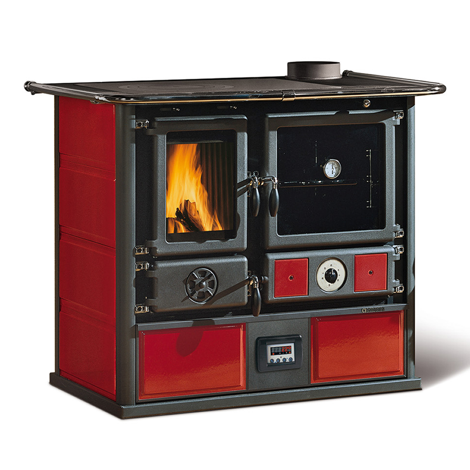 La Nordica Termorosa DSA Liberty Bordeaux Poêle à bois avec échangeur d'eau Ensemble économique avec réservoir combiné THKE 600 + 1 SWT