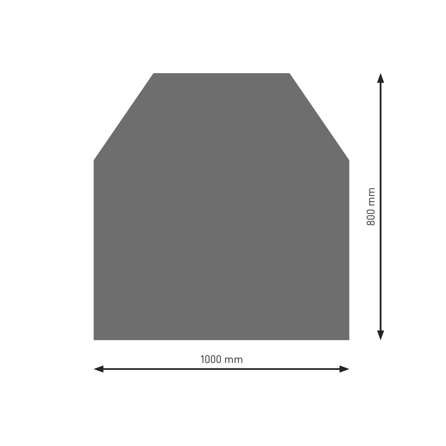 Plaque de base Raik B2 hexagonale, gris foncé, revêtement en poudre, 800 x 1000 mm