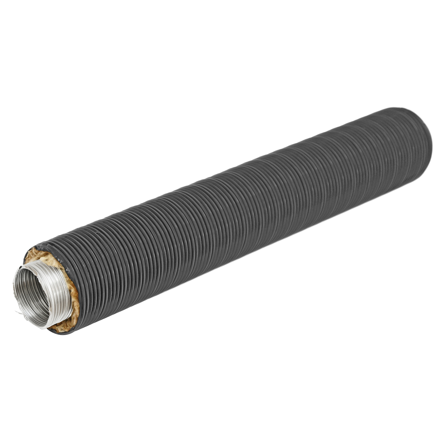 Therm Flex conduit flexible en aluminium isolé gris Ø 125 mm longueur 0,75 m, pour raccordement à l'air extérieur.