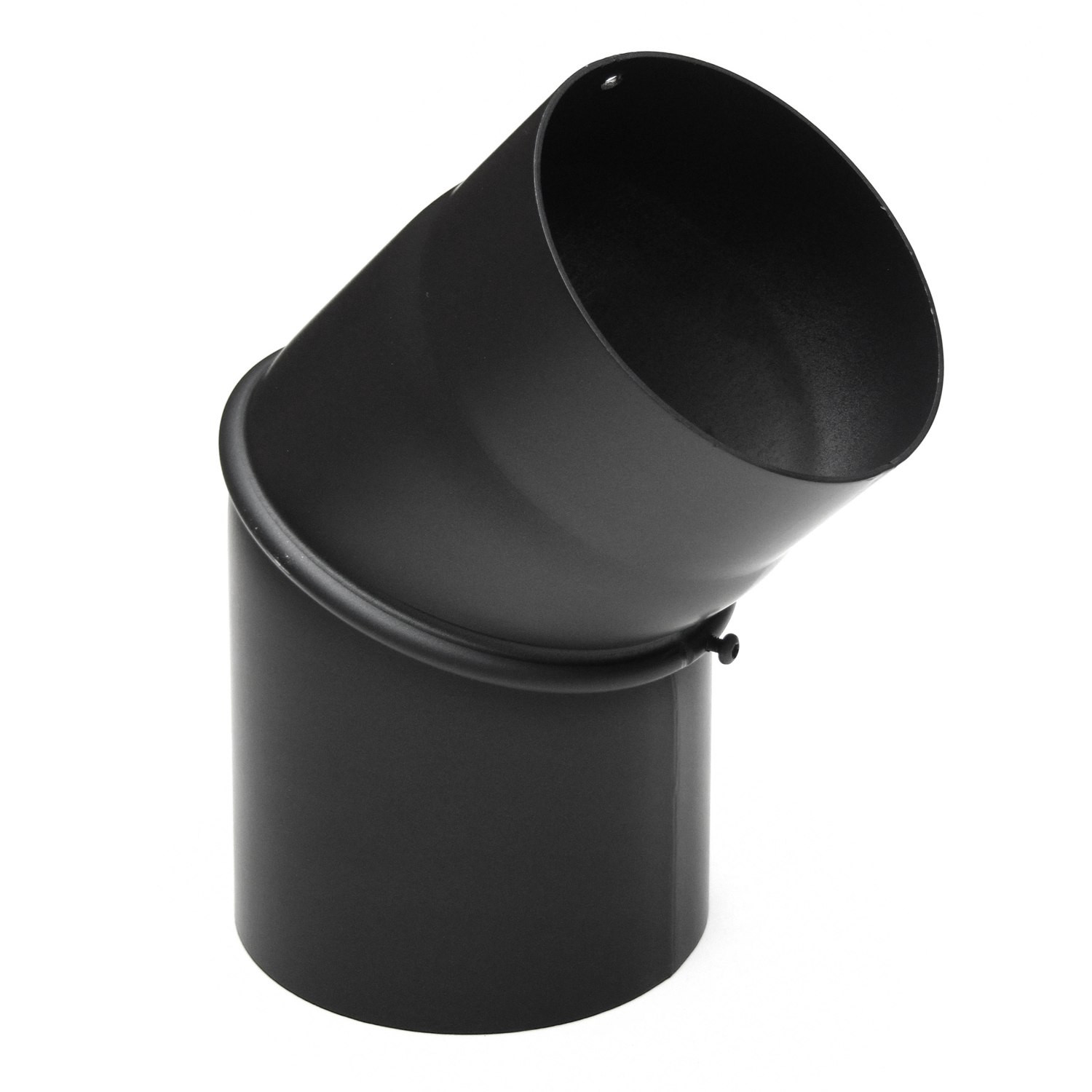 Coude de conduit de fumée Raik / Tuyau de poêle 150 mm - 0° - 45° sans ouverture de nettoyage noir Coude de conduit de fumée Raik / Tuyau de poêle 150 mm - 0° - 45° sans ouverture de nettoyage noir