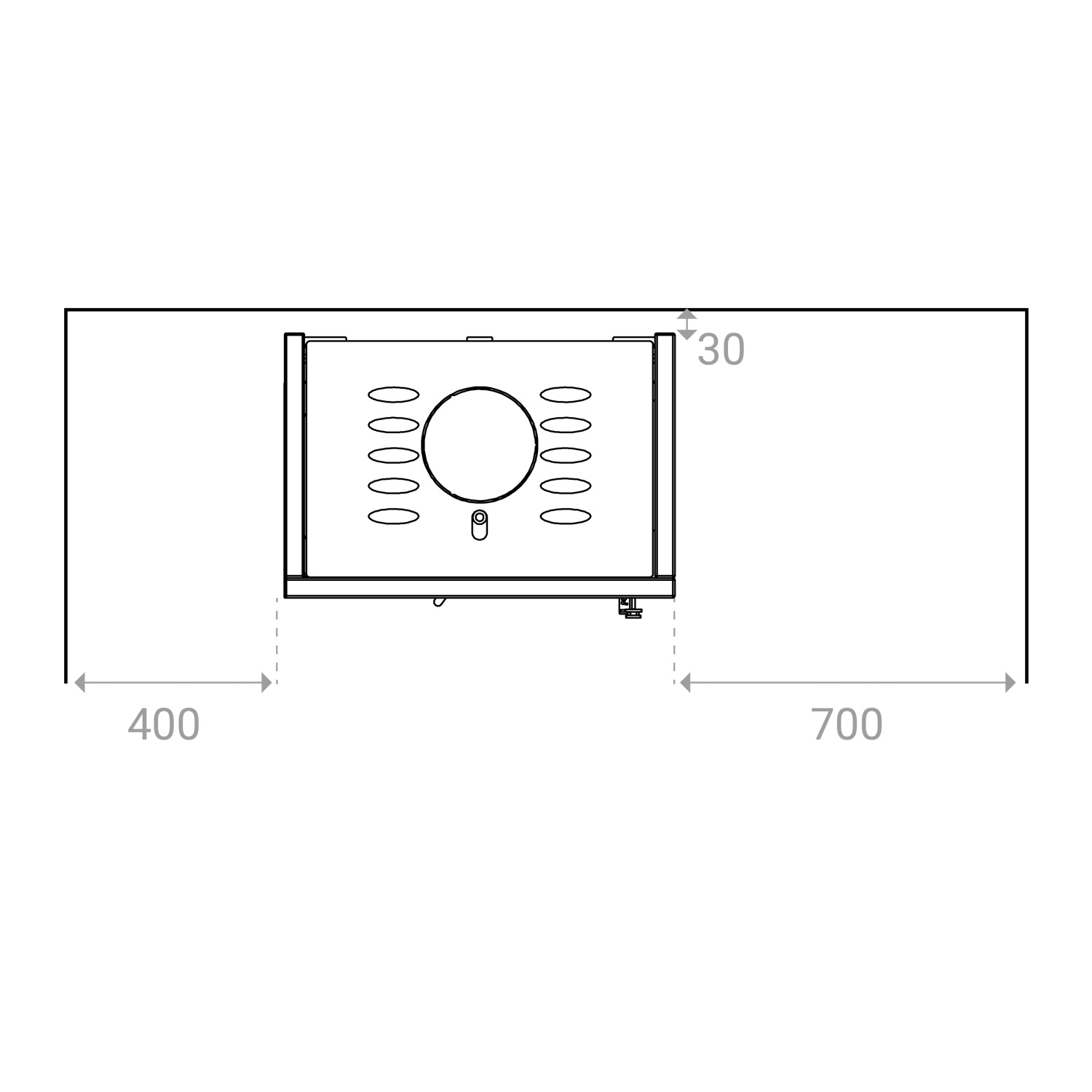 Poêle à bois Lotus Visto R en stéatite, vitre latérale à droite, évacuation des fumées par le haut