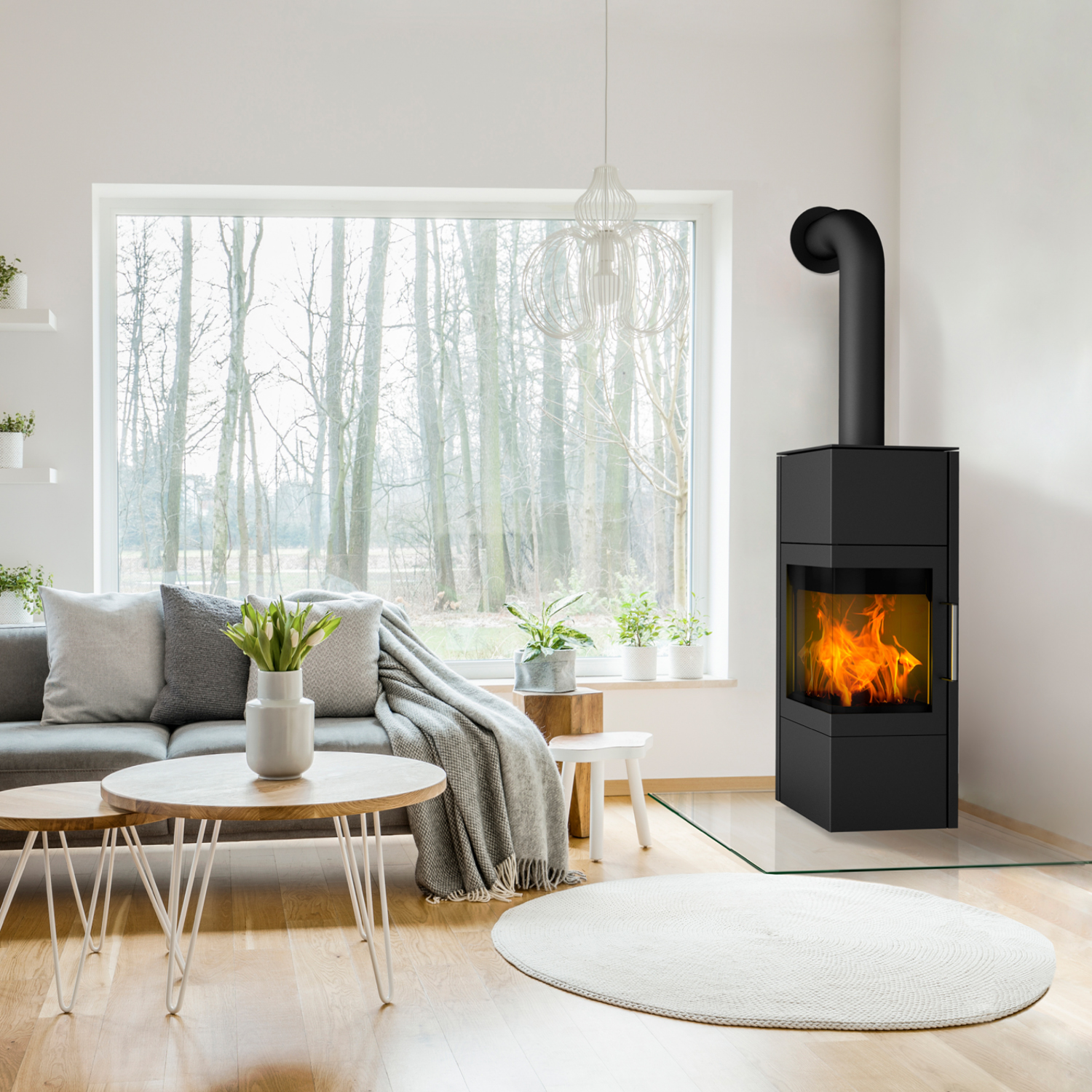 Cheminée Royale Poêle à bois Acier Noir