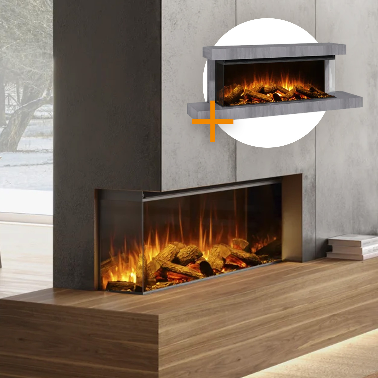La Nordica Lumen 1200 Cheminée électrique LED pierre