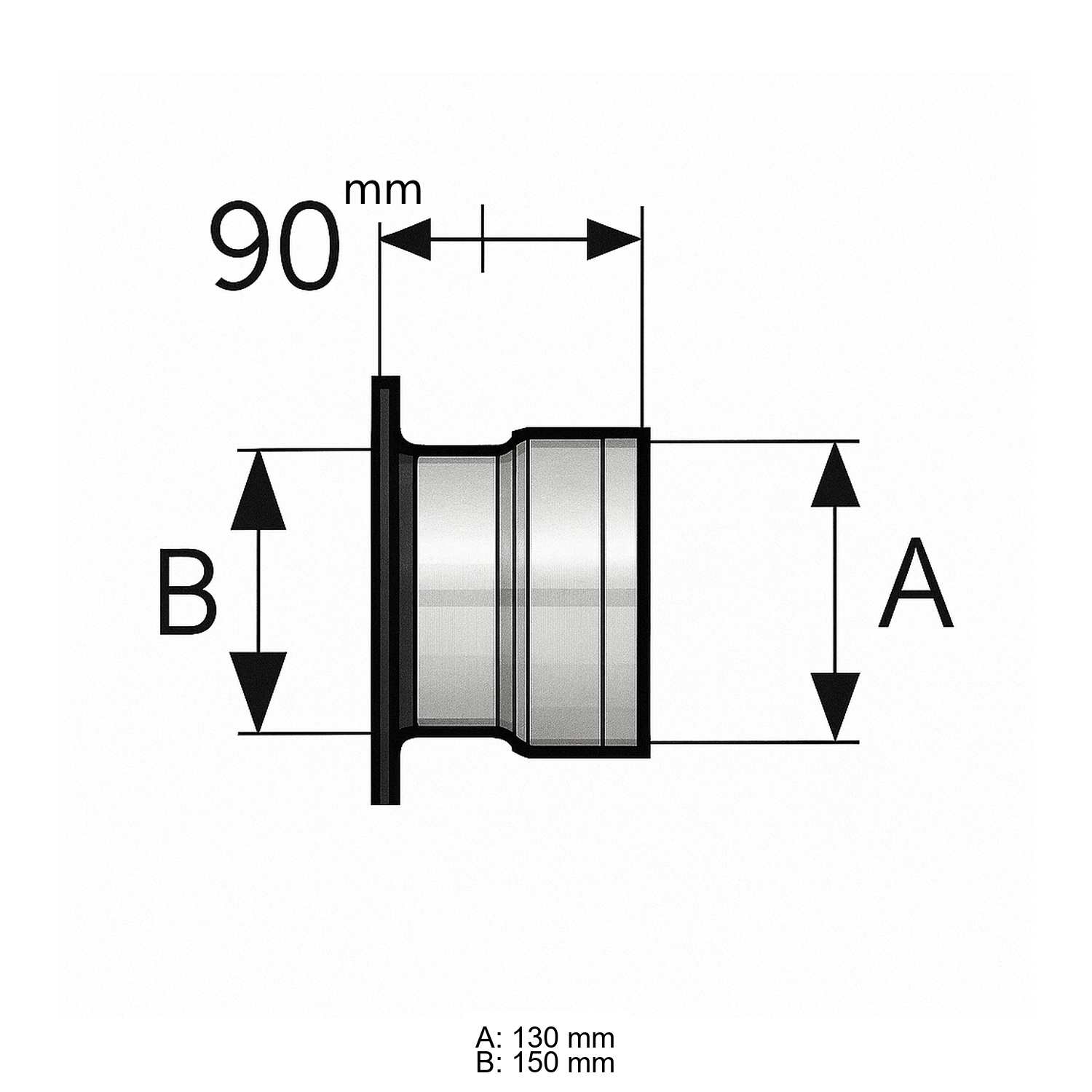 Schiedel adaptateur modérateur de tirage Ø130 mm pour PRIMA PLUS té pour raccord Ø150 mm simple paroi mat