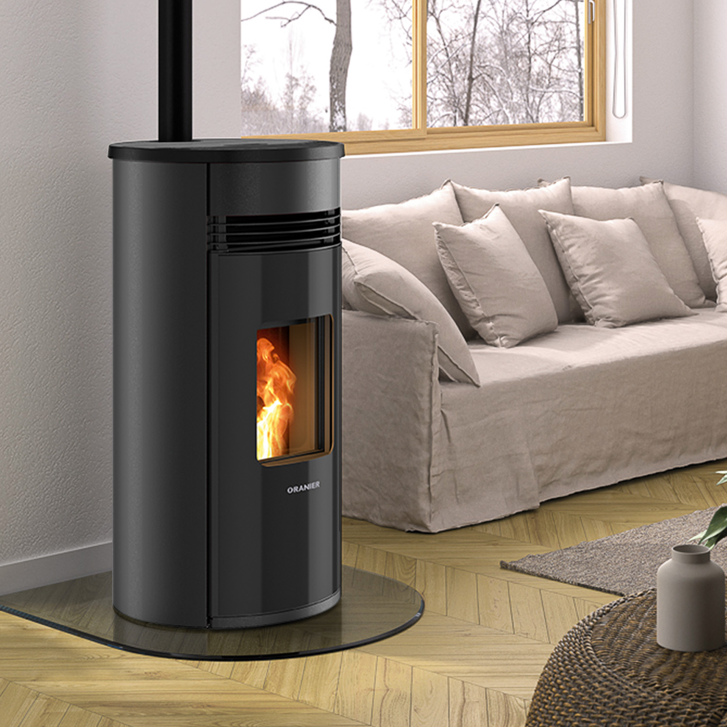 Oranier Sando 60 poêle à granulés acier noir LAS
