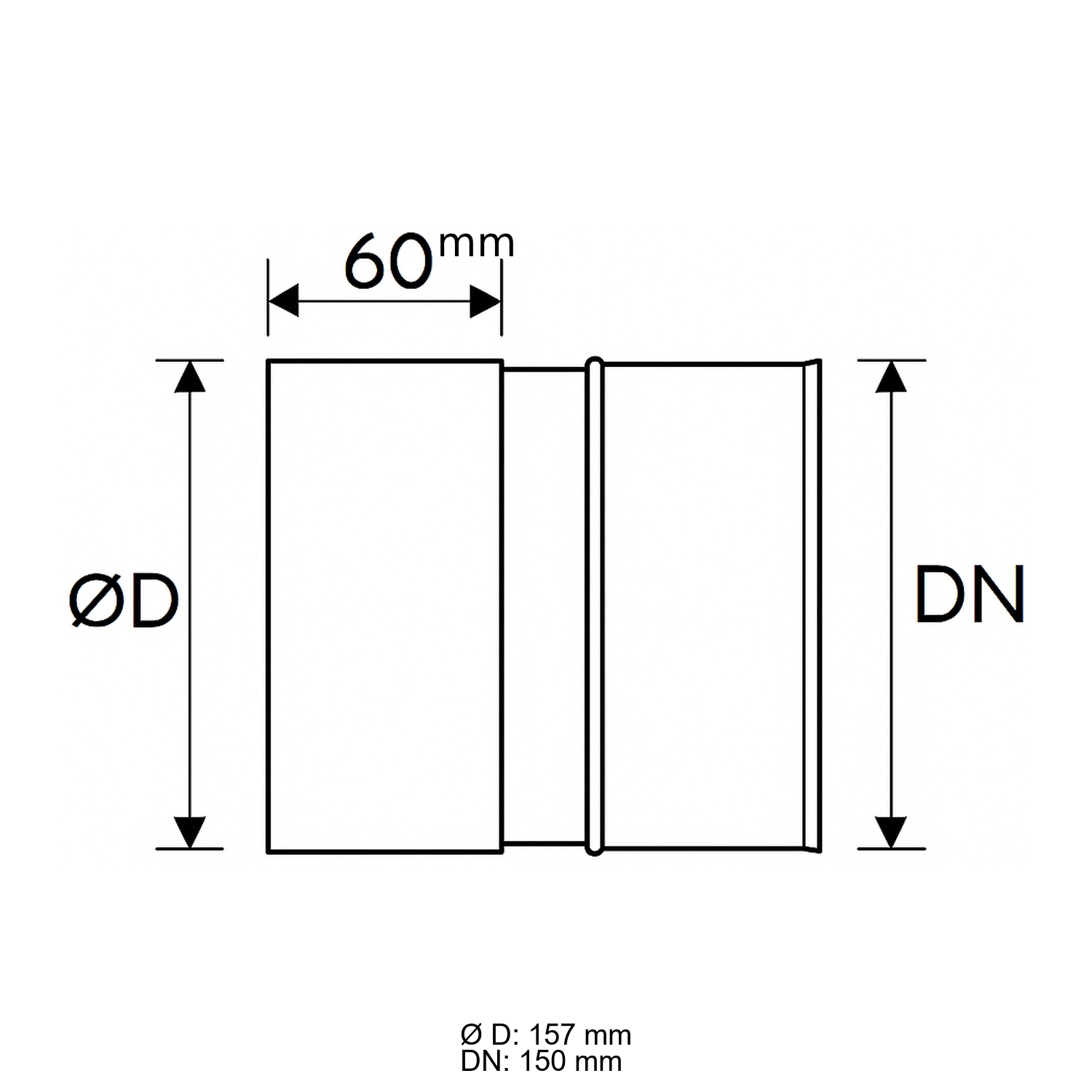 Schiedel PRIMA PLUS raccord chaudière Ø150 mm simple paroi mat