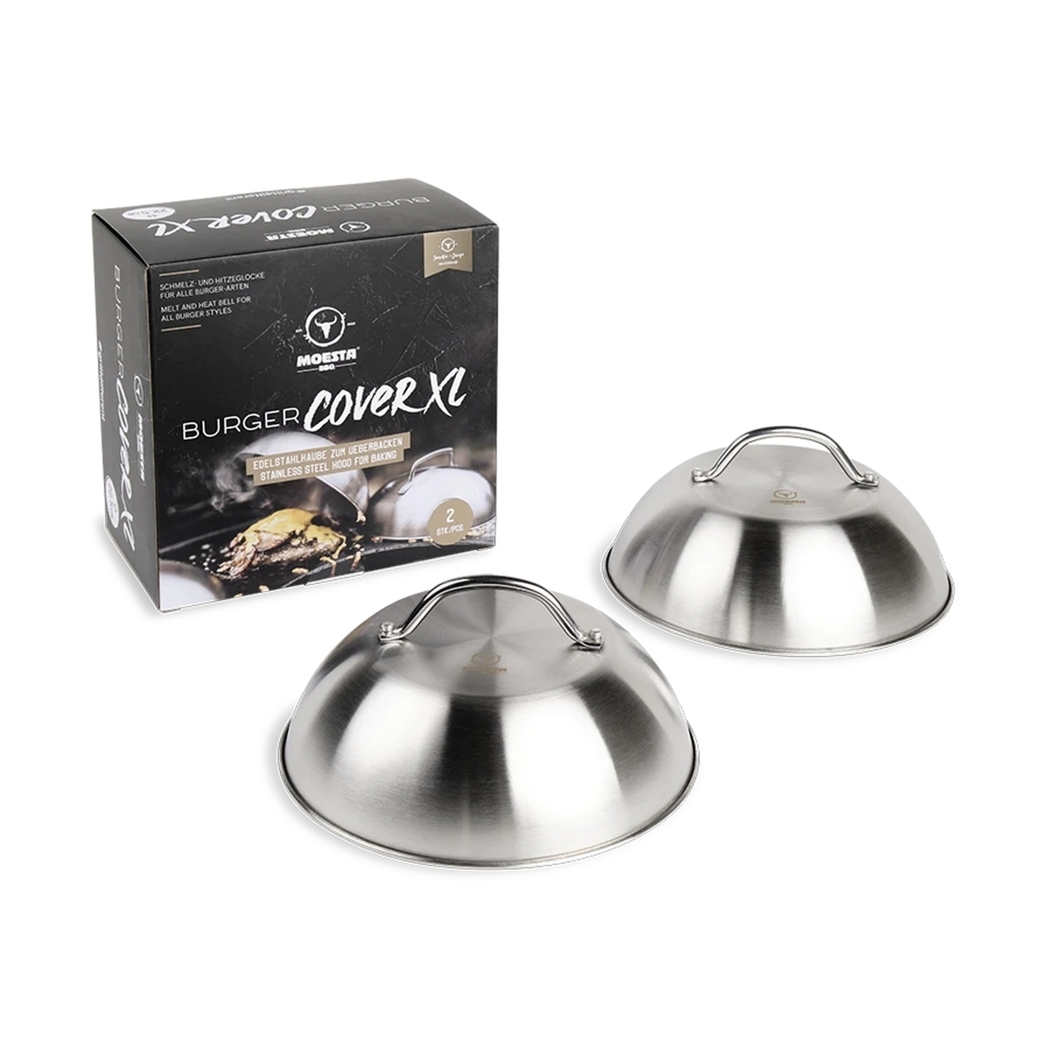 Moesta Burgercover XL couvercle à fondre pour plaque de cuisson feu ensemble de 2 Moesta Burgercover XL couvercle à fondre pour plaque de cuisson feu ensemble de 2