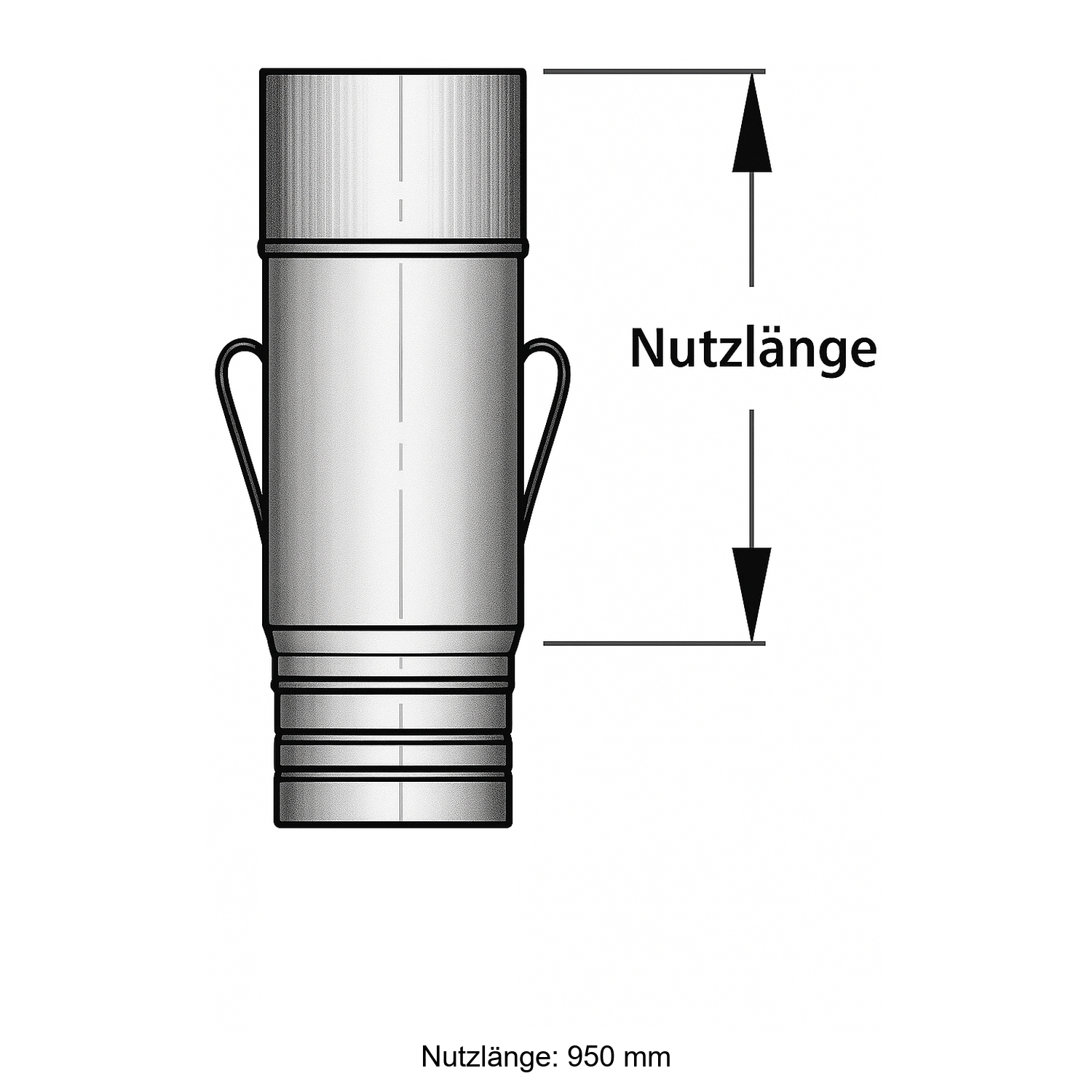 Schiedel PRIMA PLUS élément de purge 1000mm Ø150 mm simple paroi mat