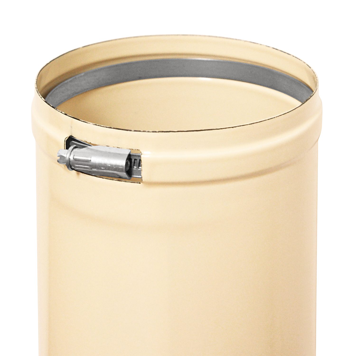 Raik Tuyau de Fumée / Tuyau de Poêle Émaillé 150mm - Tube Télescopique Ivoire