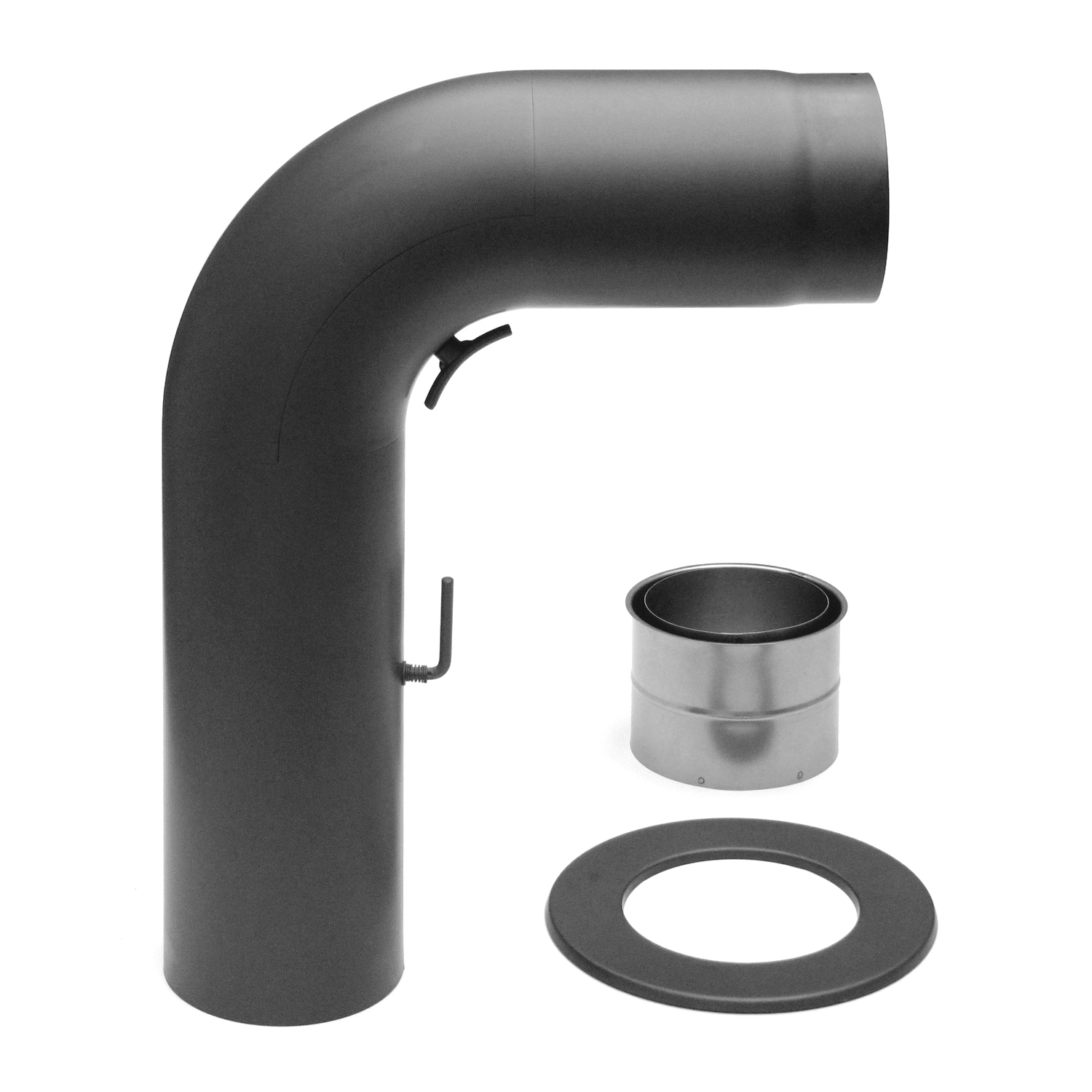 Raik Basic kit de coude de tuyau de fumée 150 mm gris fonte FULLFORM rond pour tuyau de fumée / conduit de fumée