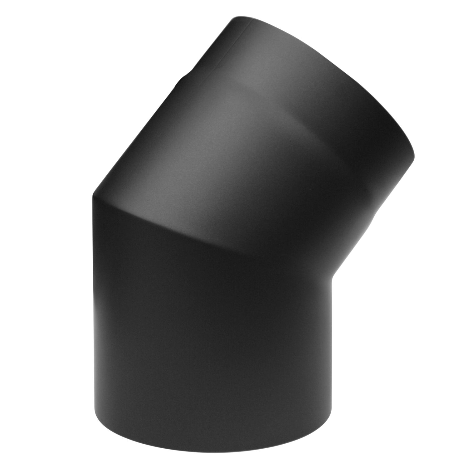 Coude de conduit de fumée / Tuyau de poêle Izoker double paroi avec isolation, diamètre 150 mm, 45°, noir