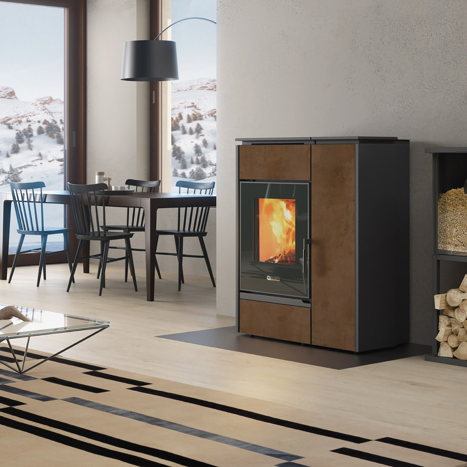 Extraflame Evolution Line Margaret poêle hybride beige