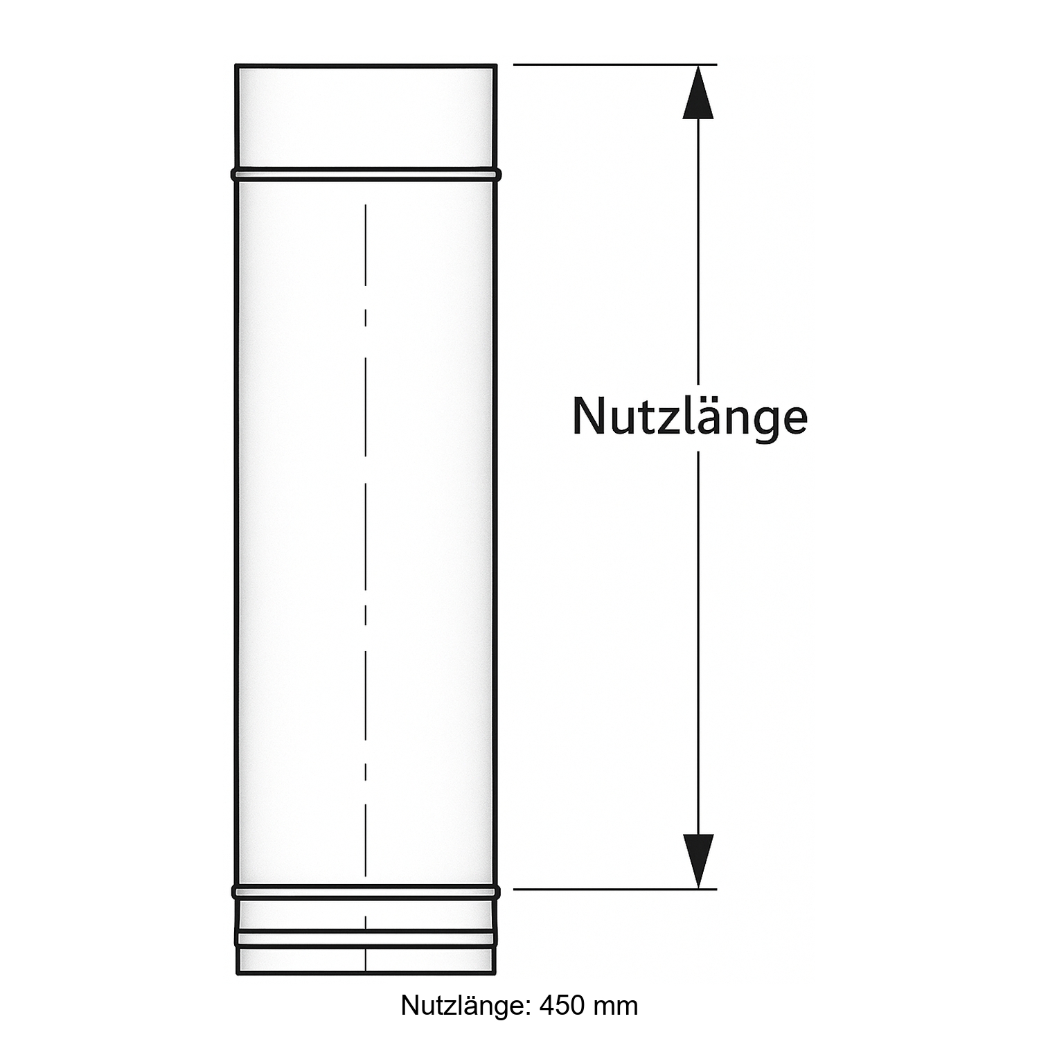 Schiedel PRIMA PLUS élément de tube 500mm Ø130 mm simple paroi mat