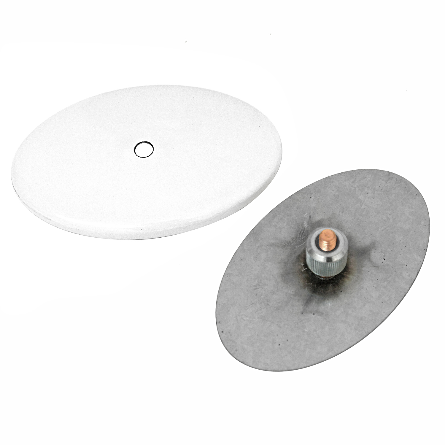 Coude de conduit de fumée / Coude de tuyau de poêle émaillé 150 mm - Coude lisse à 90° blanc avec ouverture de nettoyage