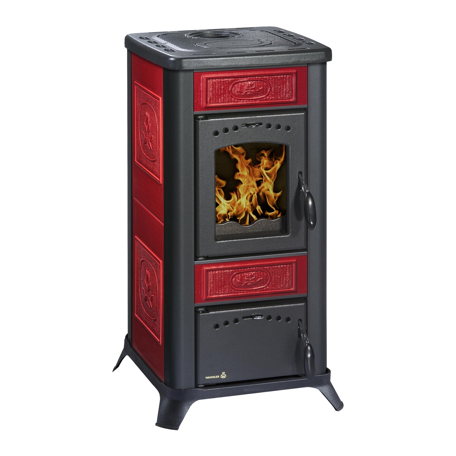 Wamsler poêle Romantik II céramique bordeaux