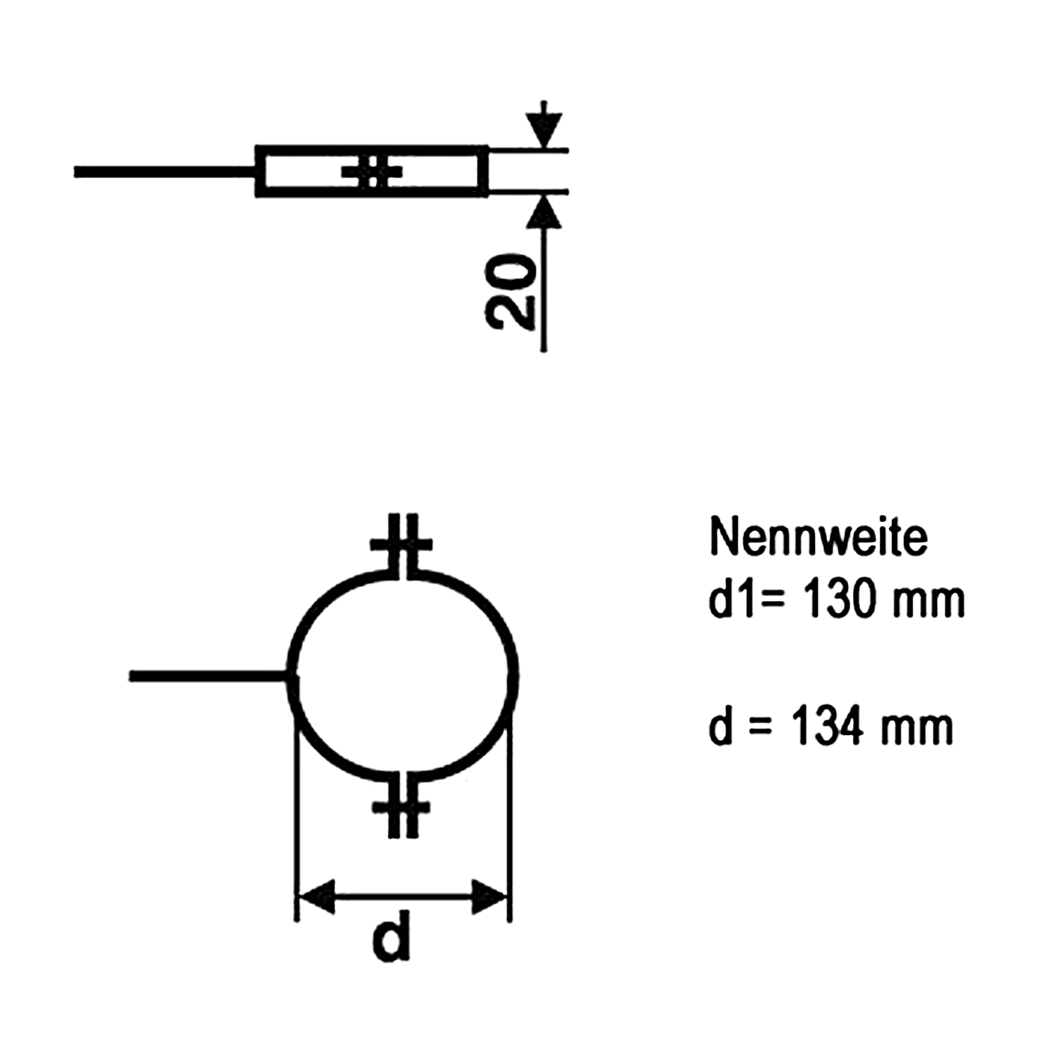 Raik Basic collier de serrage 130mm gris fonte pour tuyau de fumée / conduit de fumée