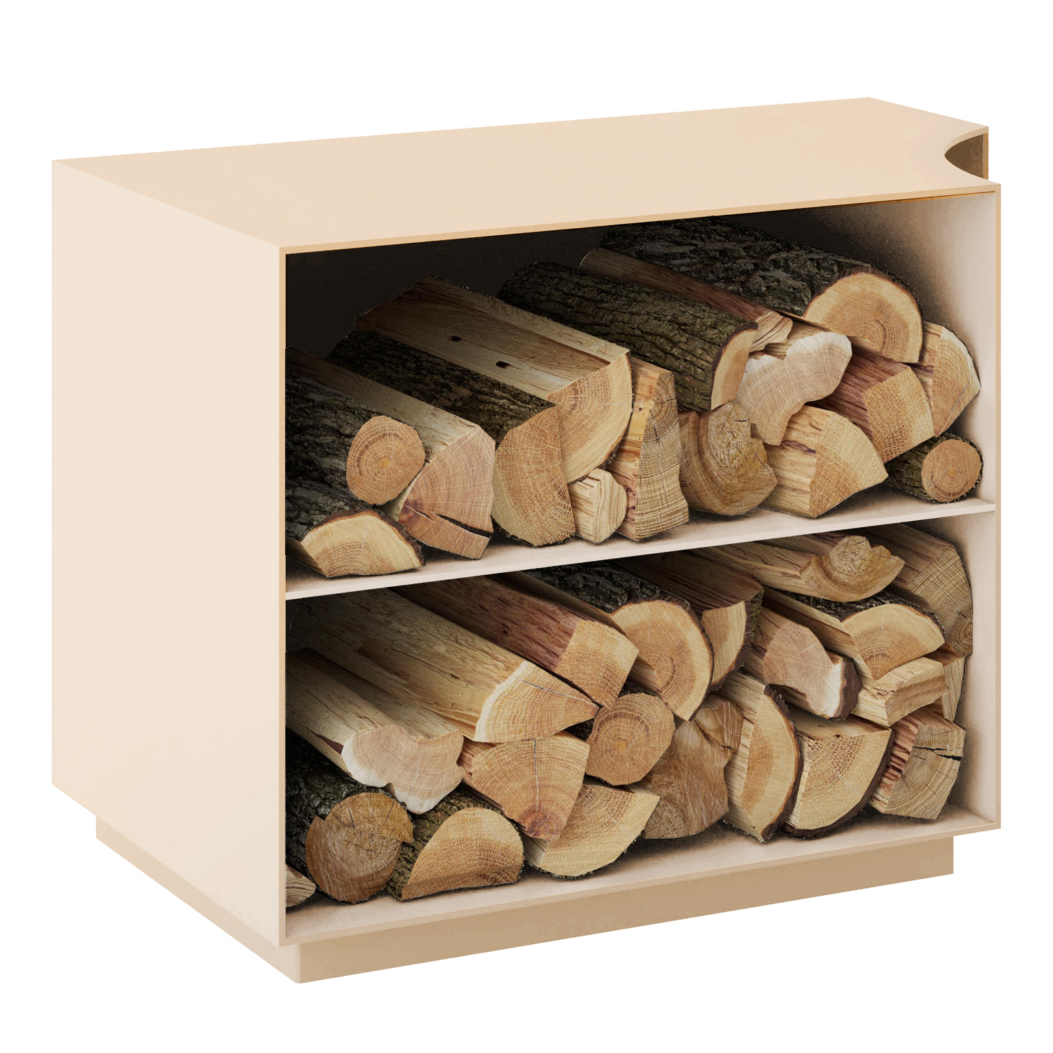 Spartherm compartiment range-bûches pour Passo XS latéral gauche Perle