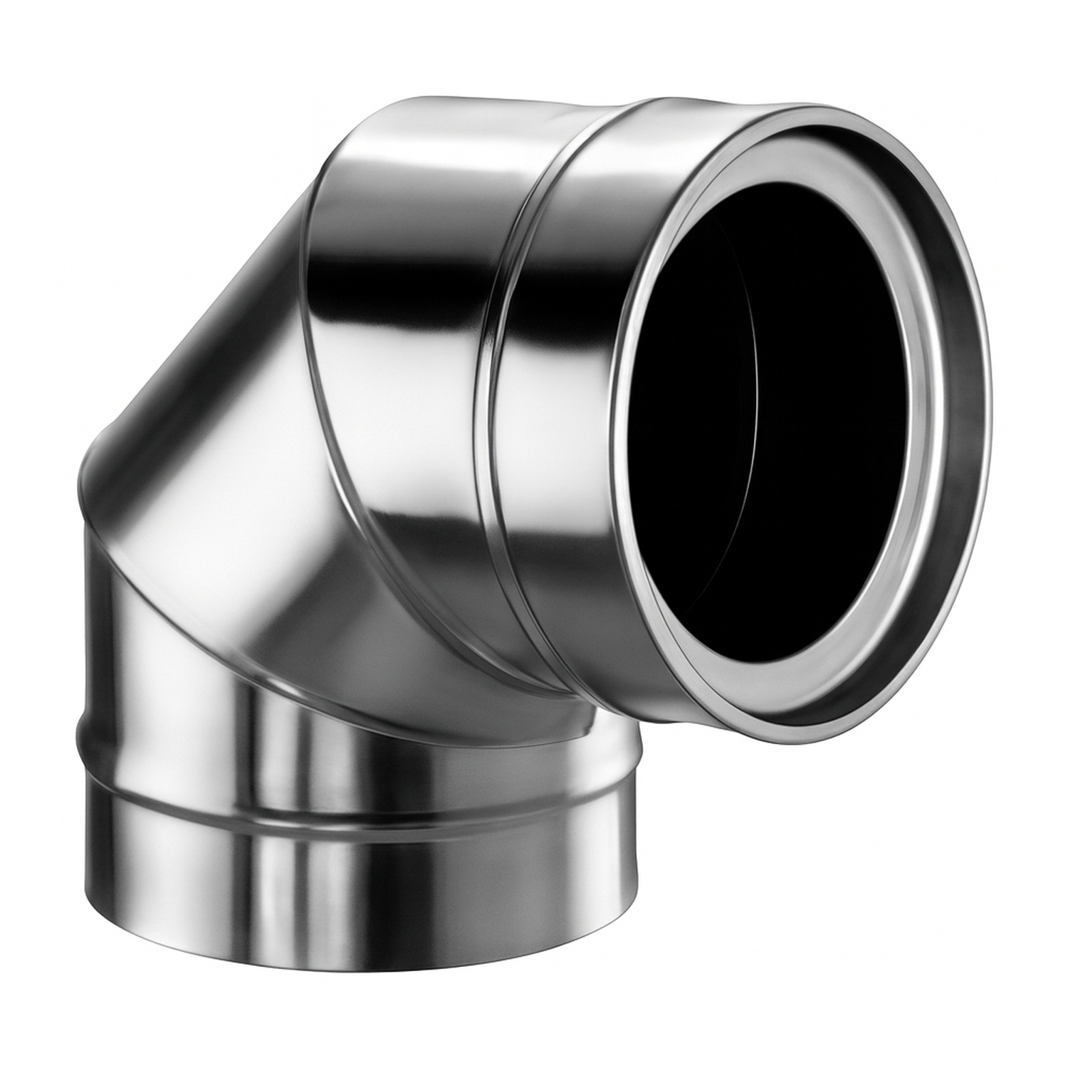 Schiedel ICS Coude 90° Ø180 mm avec ouverture de nettoyage plate pour combustibles solides double paroi brillant