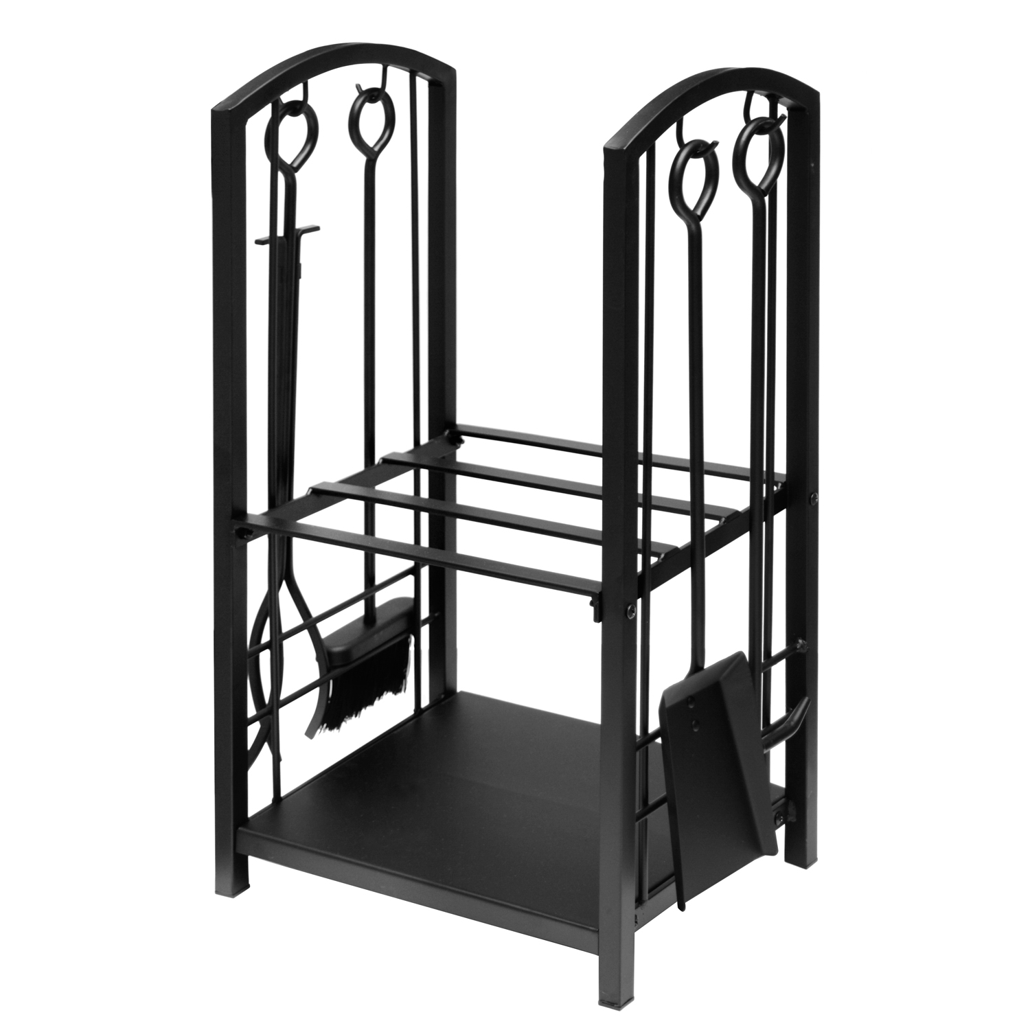 Raik Étagère à bois & Ensemble d'accessoires de cheminée Wilhelm, 4 pièces, noir, 74 cm Raik Étagère à bois & Ensemble d'accessoires de cheminée Wilhelm, 4 pièces, noir, 74 cm