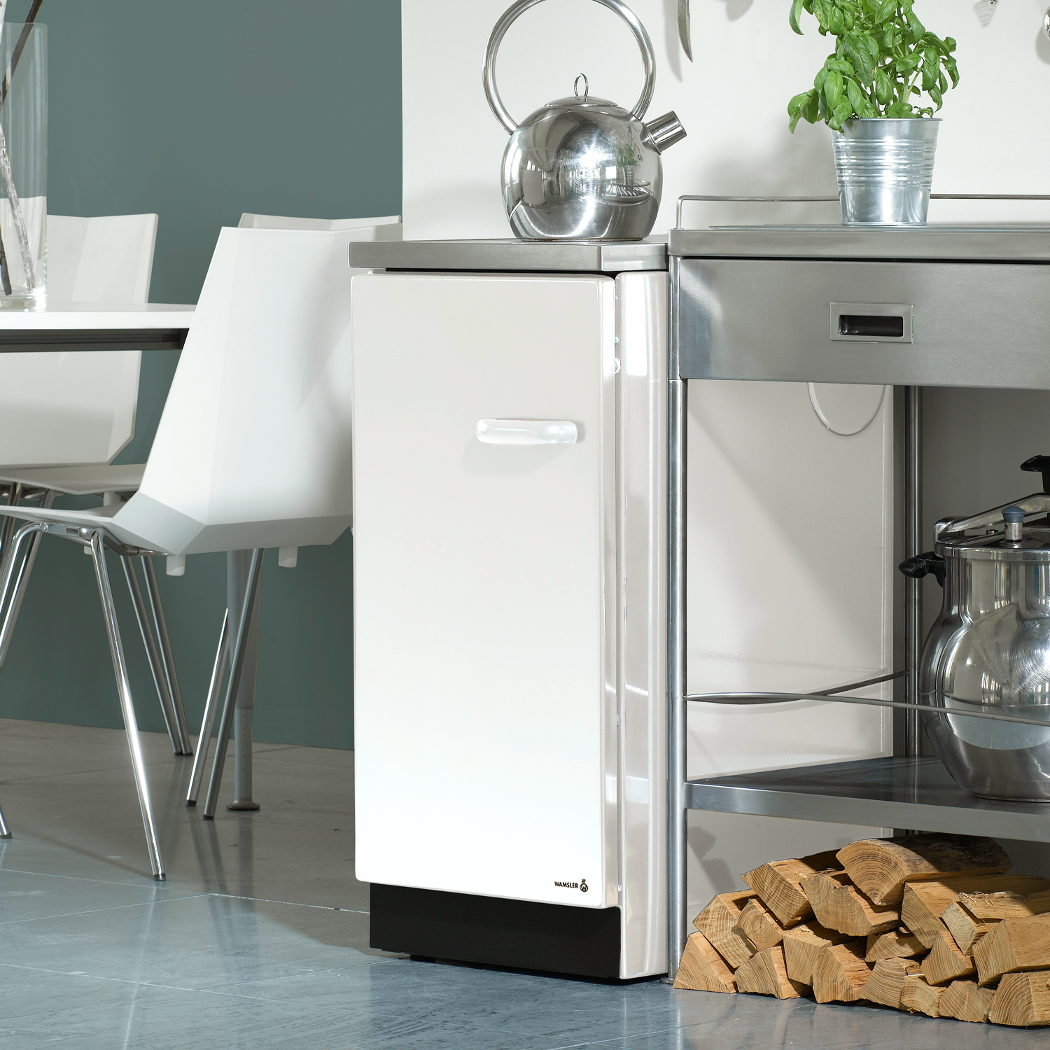 Wamsler K144 C cuisinière d’appoint acier blanc avec plaque en vitrocéramique