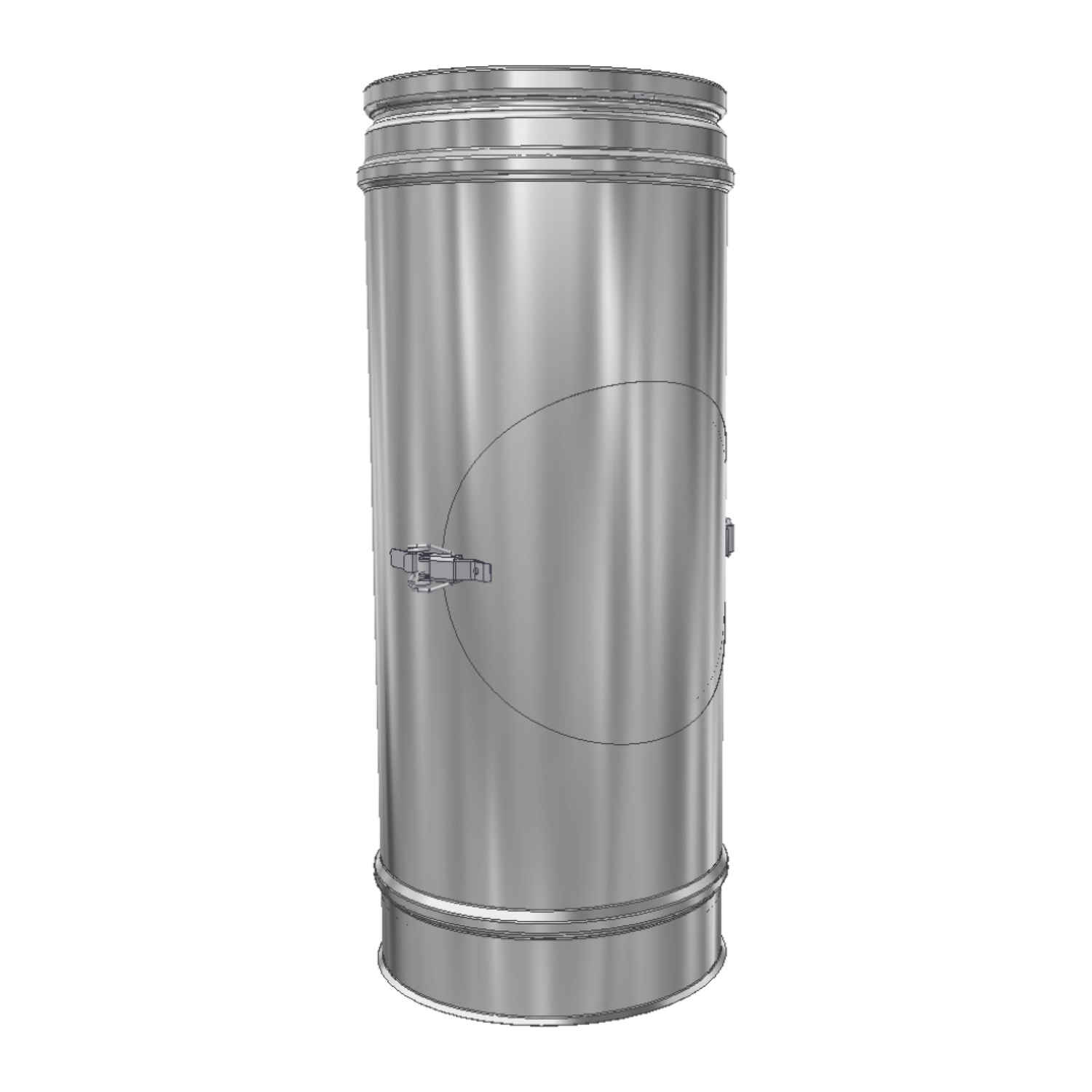 Schiedel ICS élément de tuyau 500 mm Ø130 avec ouverture de nettoyage plat double paroi brillant