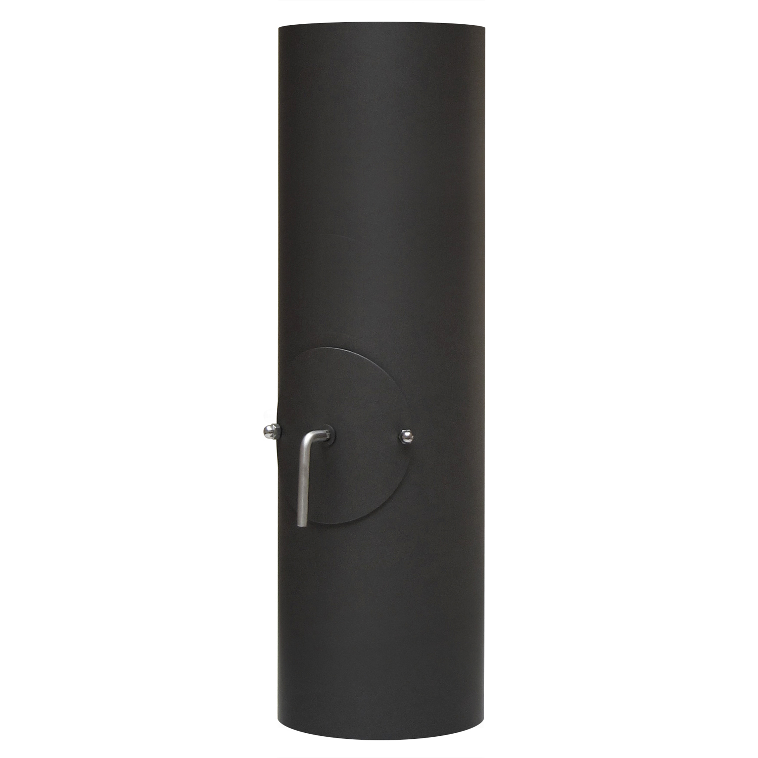 Raik conduit de fumée / tuyau de poêle 150mm - 500mm avec régulation de tirage, porte et anneau de condensation noir