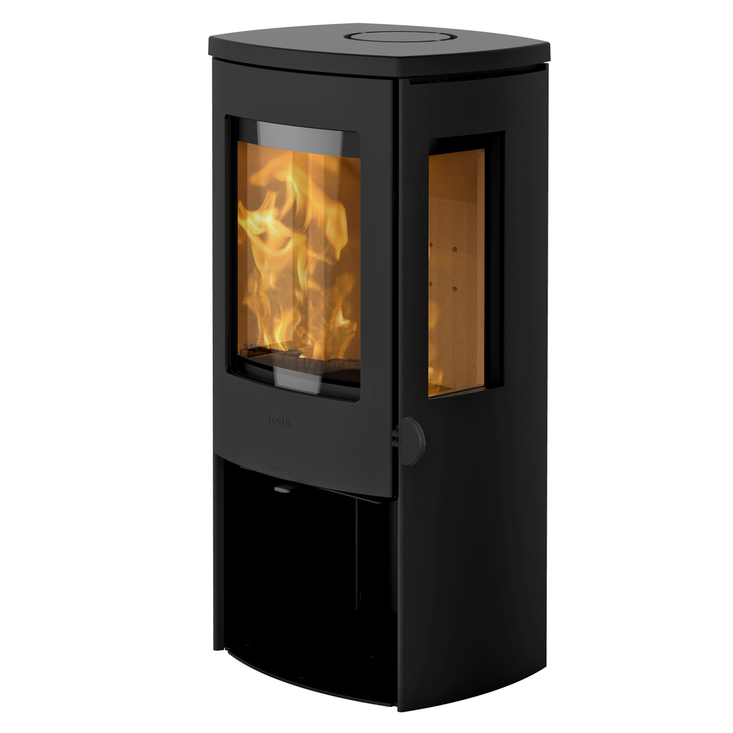 Poêle à bois Lotus Mondo 3G Noir, évacuation des fumées à l'arrière Poêle à bois Lotus Mondo 3G Noir, évacuation des fumées à l'arrière