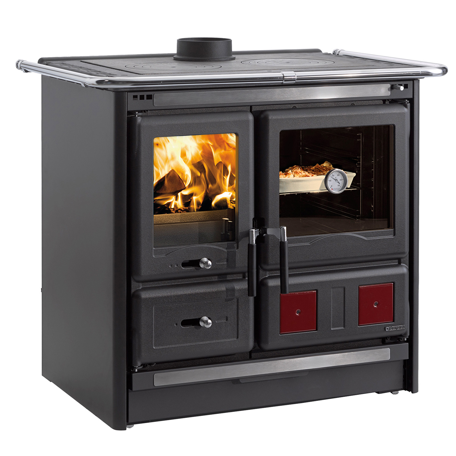 La Nordica Rosa L 16 cuisinière à bois acier anthracite-noir
