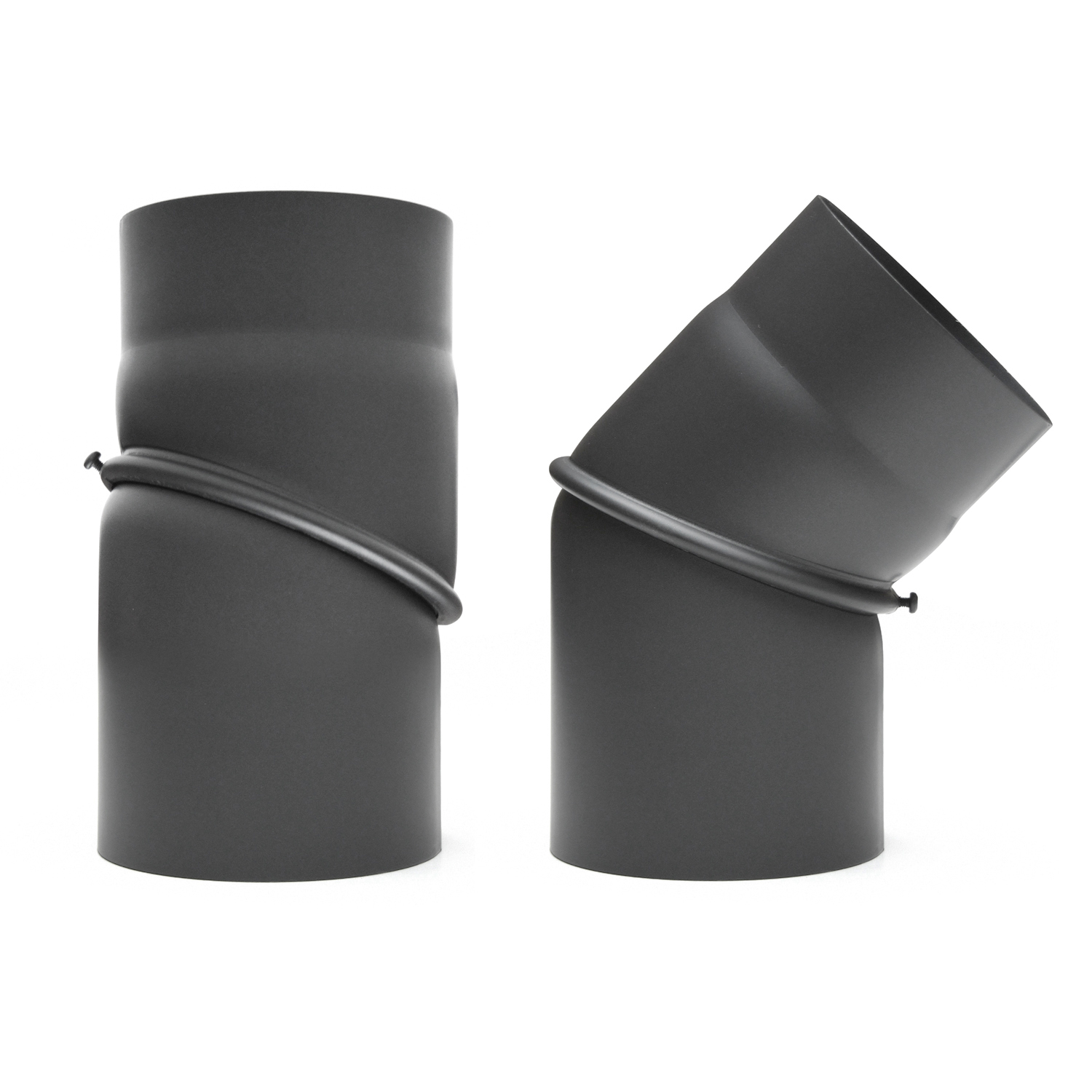 Coude de conduit de fumée Raik / Tuyau de poêle 120 mm - 0° - 45° sans ouverture de nettoyage gris fonte
