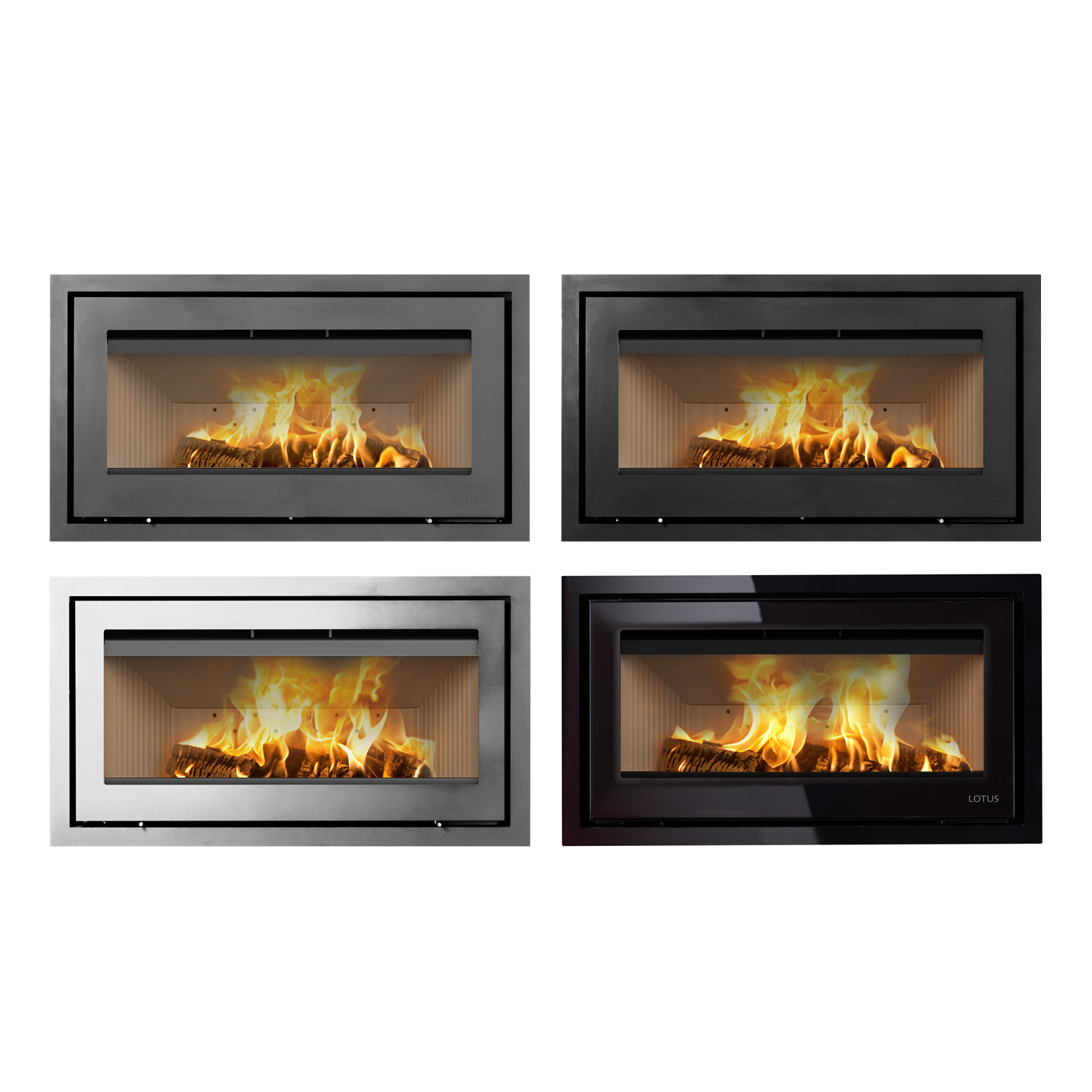 Lotus H470 W Insert de cheminée Black Magic / Charnières à gauche