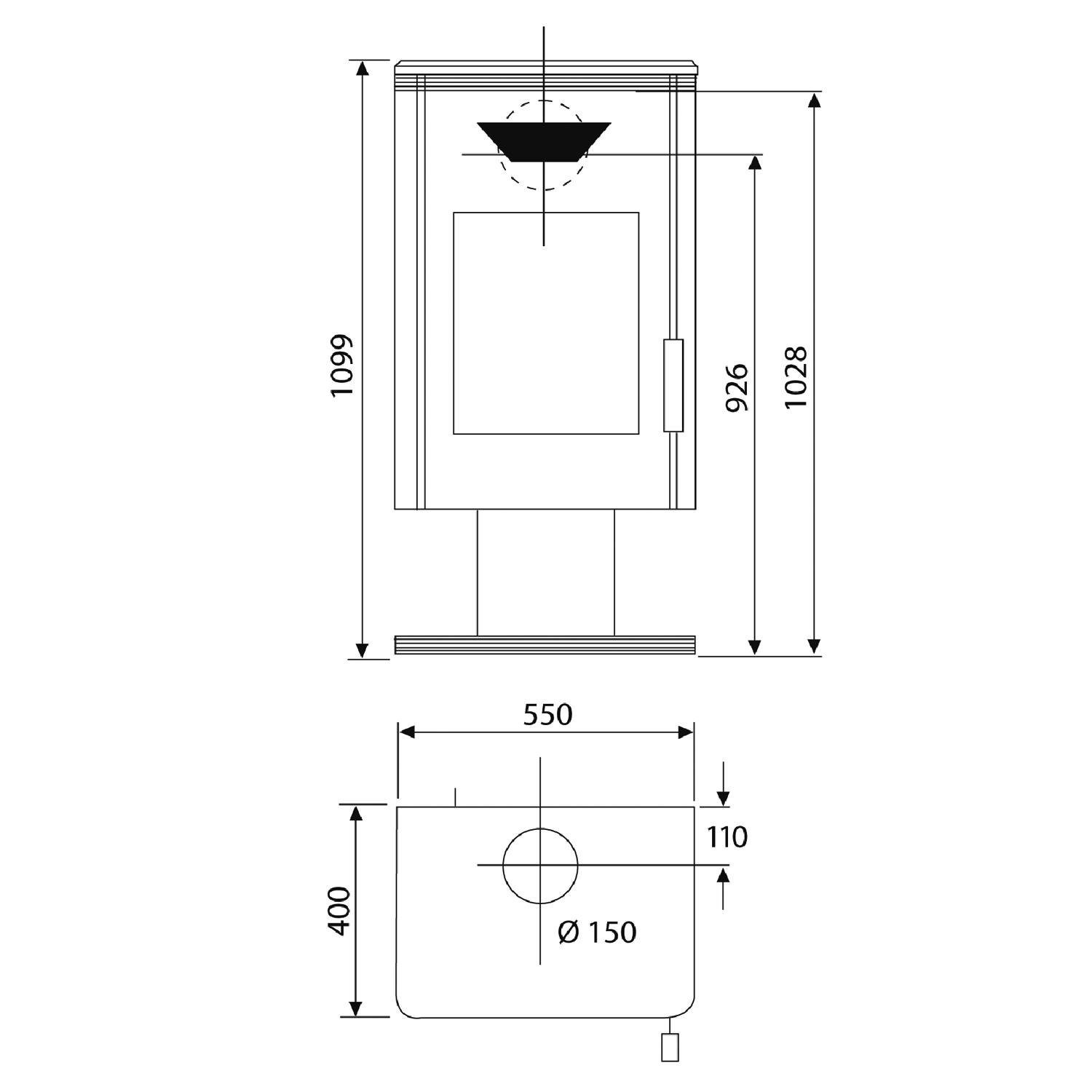 Poêle à bois Wamsler Trion en acier gris Poêle à bois Wamsler Trion en acier gris