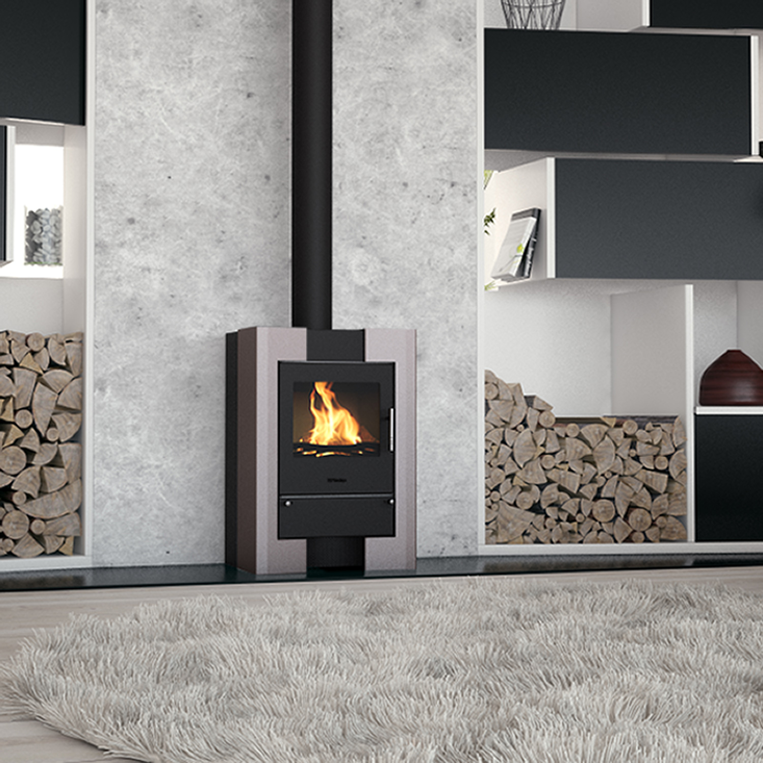 Poêle à bois HS Flamingo ESPO 2 Gris