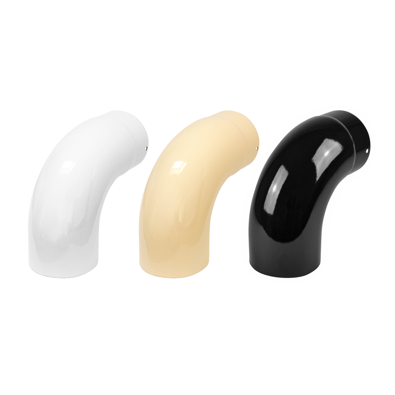 Coude de conduit de fumée / Coude de tuyau de poêle émaillé 130 mm - Coude à 90° lisse Noir