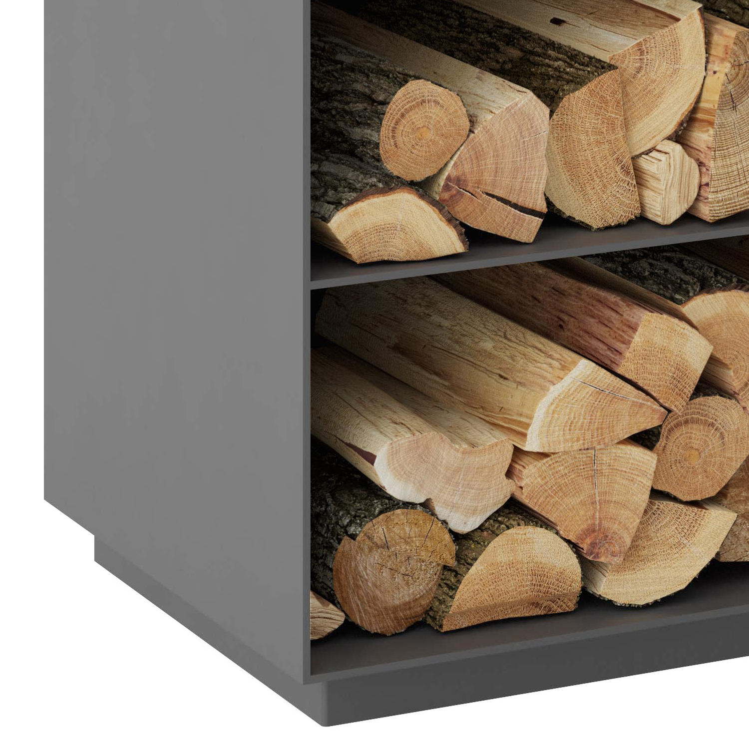 Spartherm compartiment range-bûches pour Passo XS latéral gauche titane