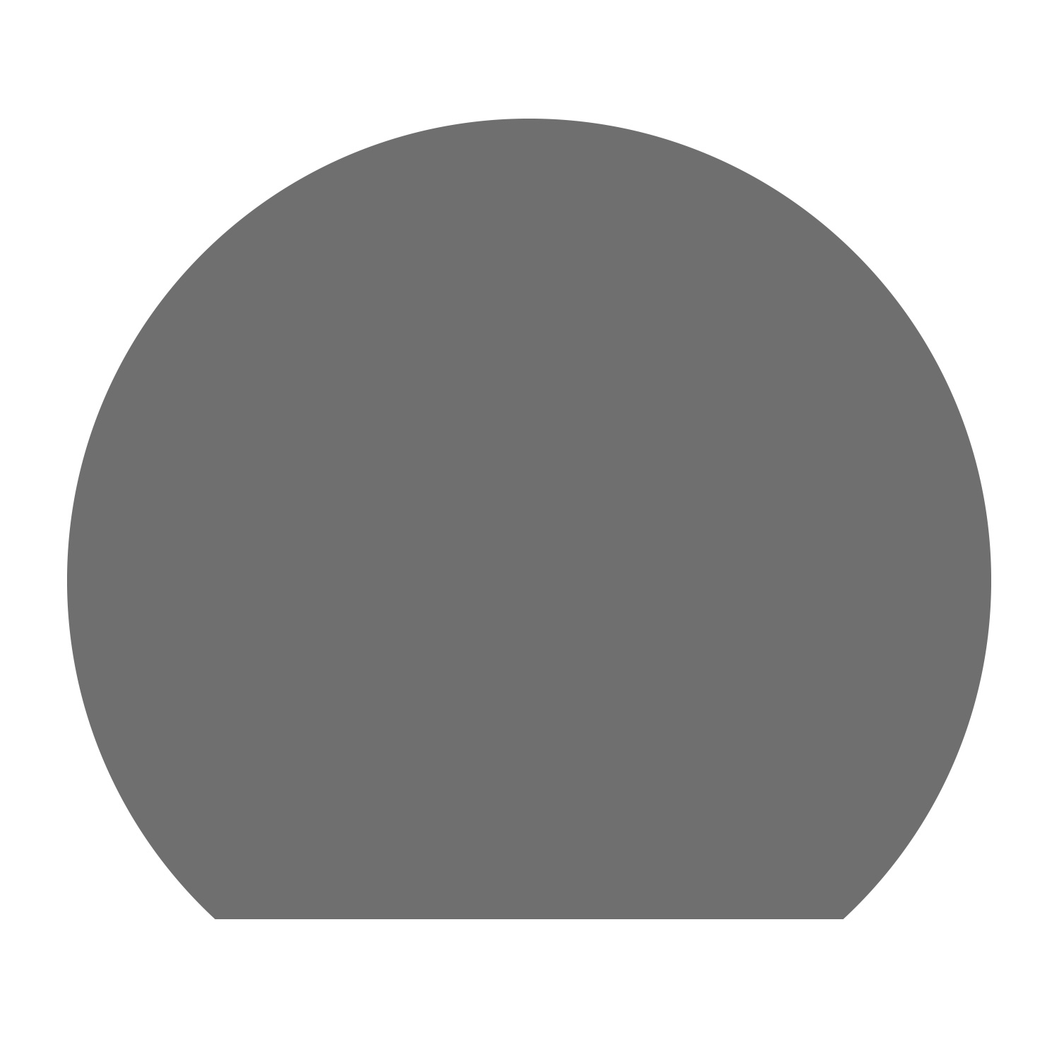 Plaque de sol Raik B7, section circulaire, gris moulé, revêtement en poudre, 1100 x 950 mm
