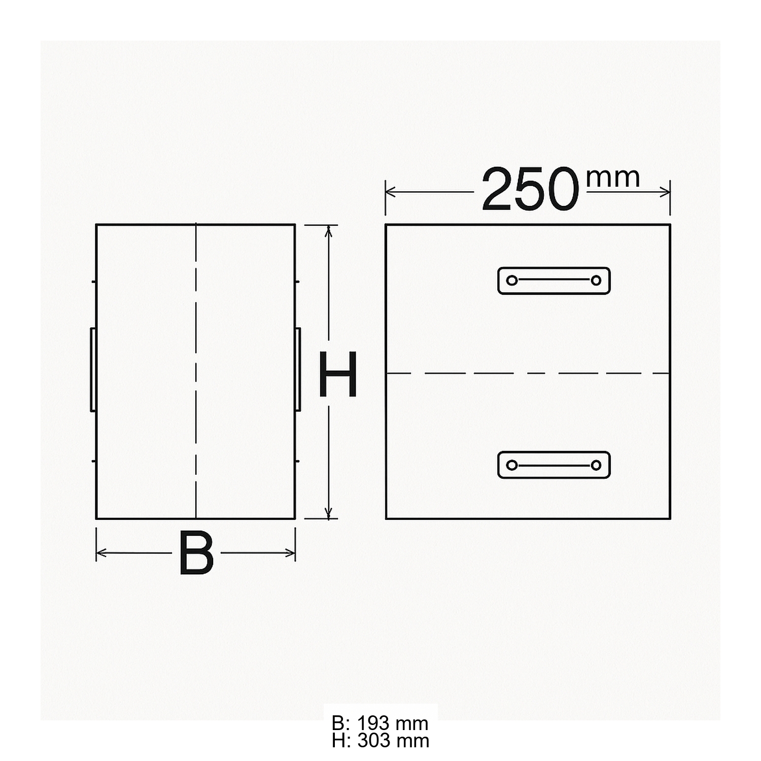 Schiedel cadre de montage 250mm 193x303 mat