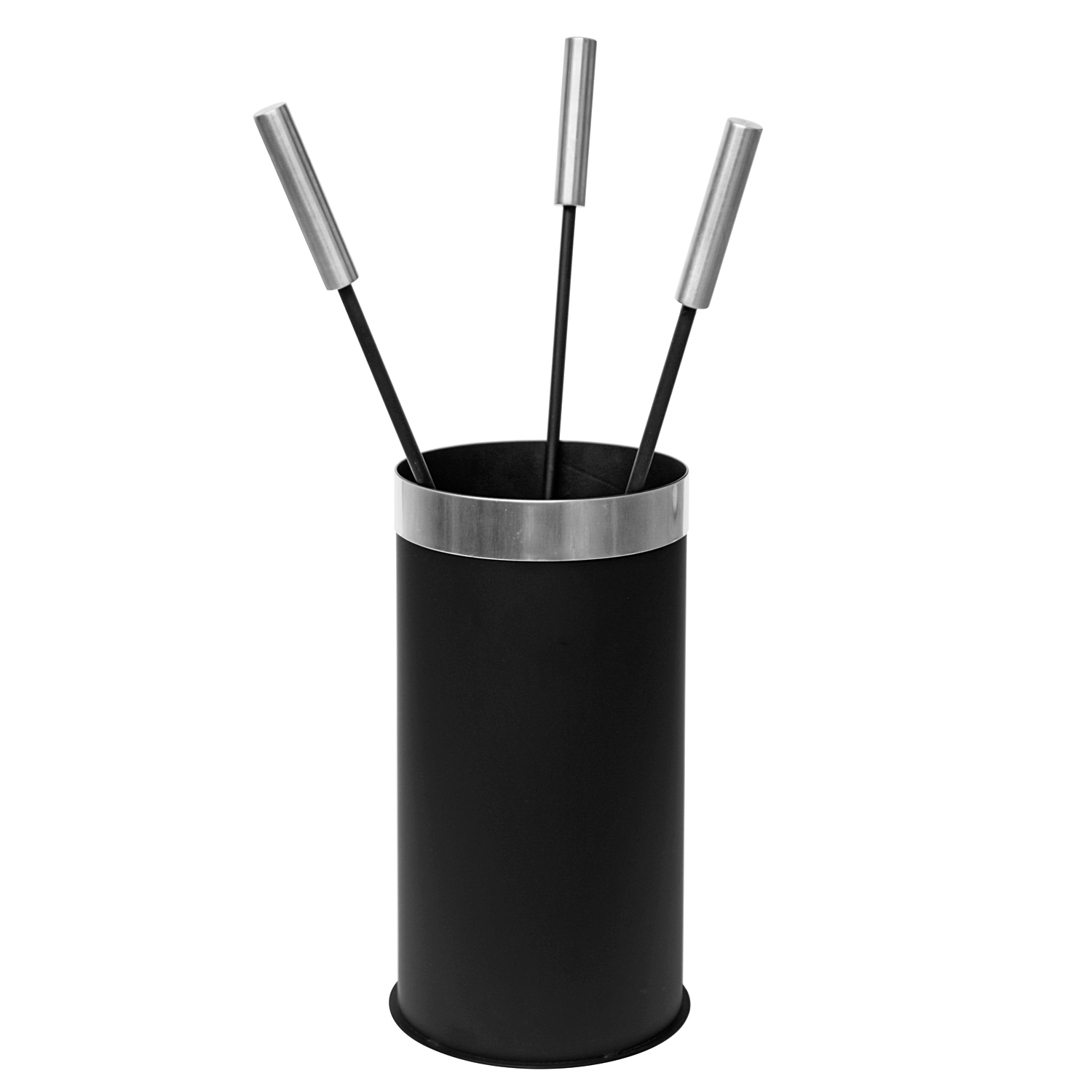 Raik Ensemble d'outils de cheminée Edgar, 3 pièces, noir, poignées en acier inoxydable, 31 cm Raik Ensemble d'outils de cheminée Edgar, 3 pièces, noir, poignées en acier inoxydable, 31 cm