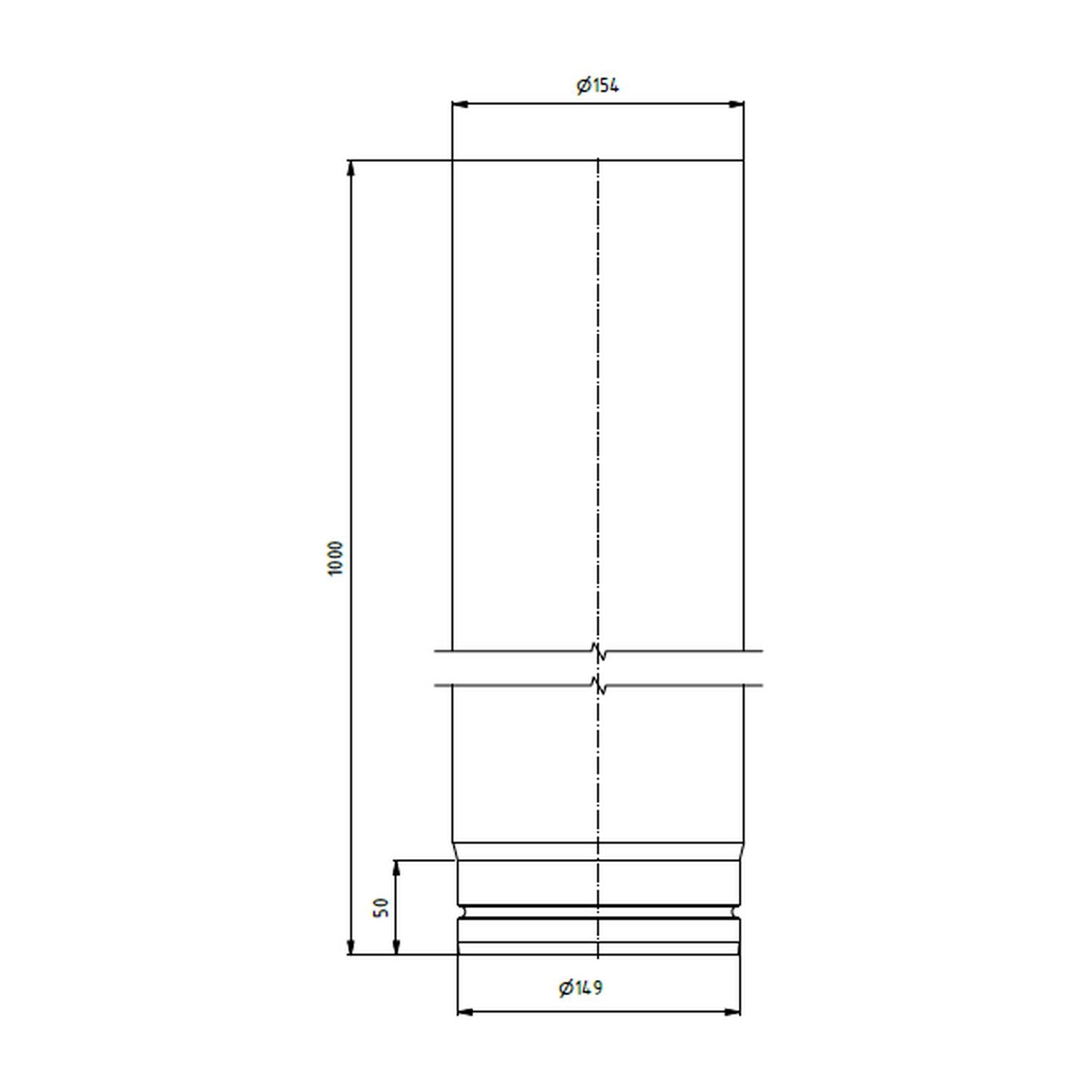 Raik tuyau LS diamètre 150x1000x2,00mm rétreint noir