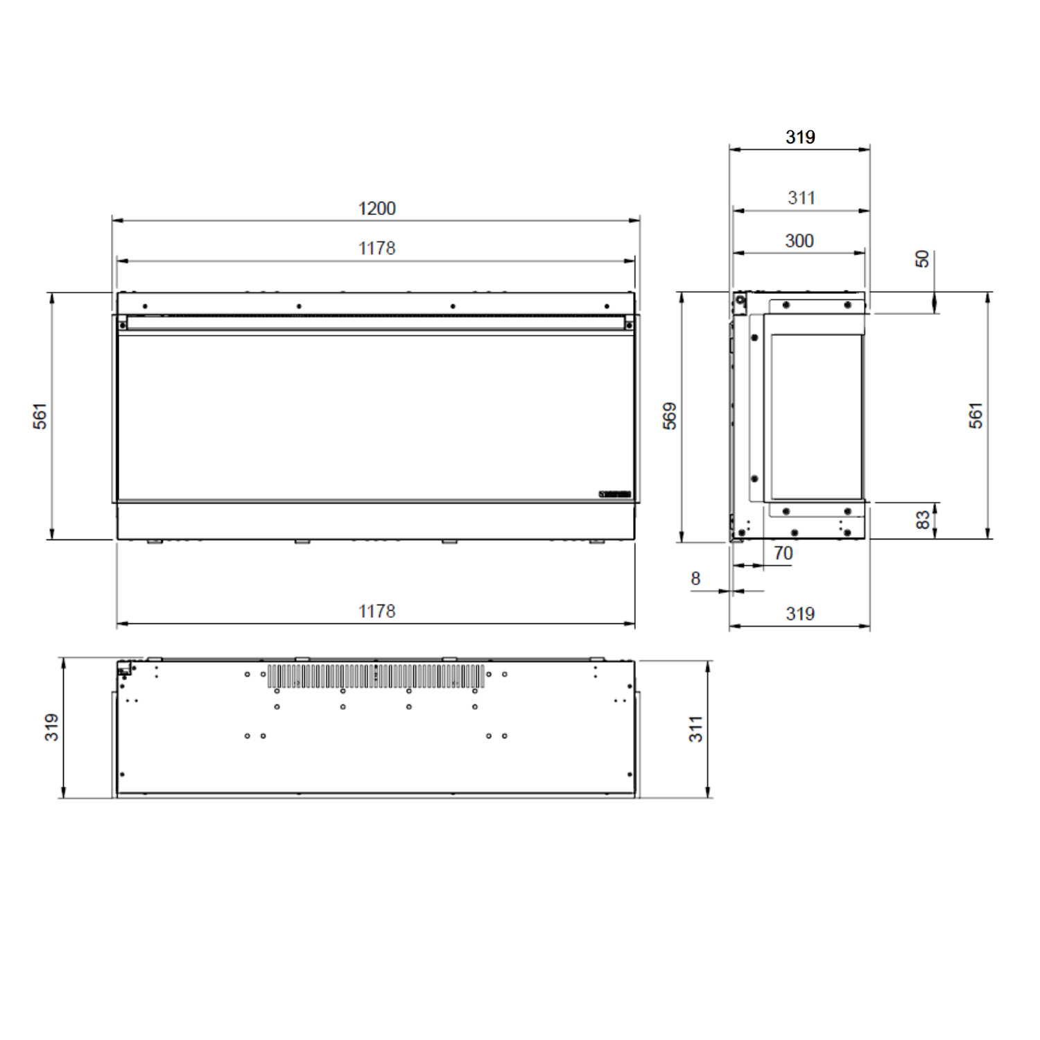 La Nordica Lumen 1200 Cheminée électrique LED pierre