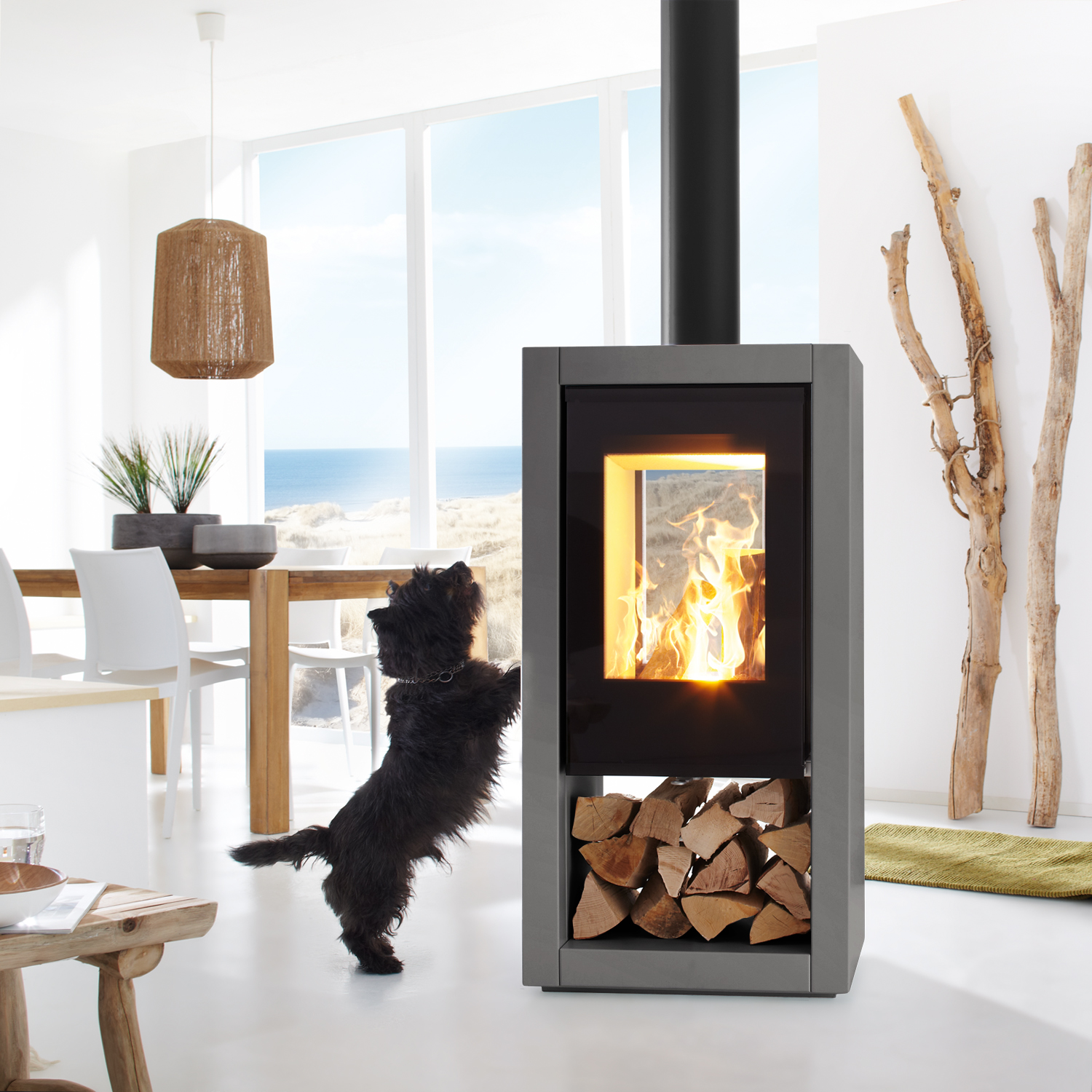 Spartherm Ambiente a8 Poêle à bois Titane