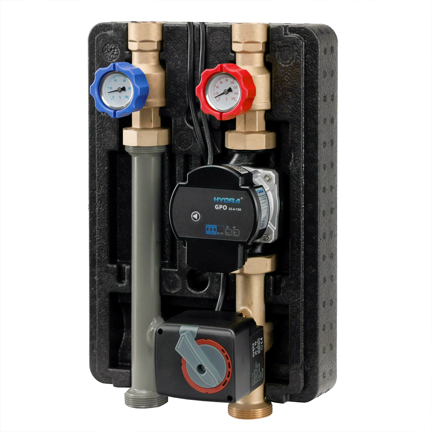 Groupe de pompes de chauffage Hydra GPO S DN25 mixte avec servomoteur