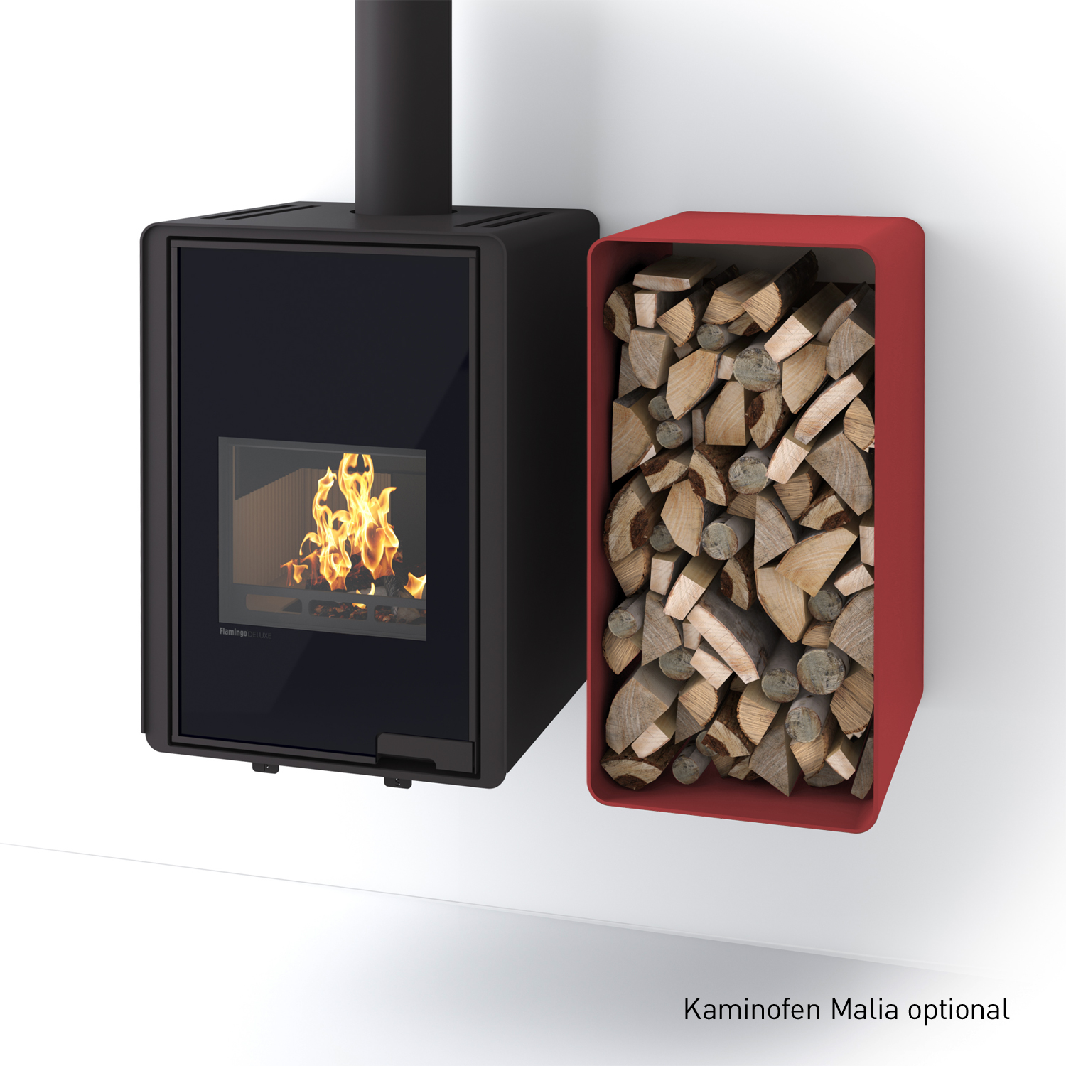 HS Flamingo Deluxe 1 Étagère en Bois Rouge