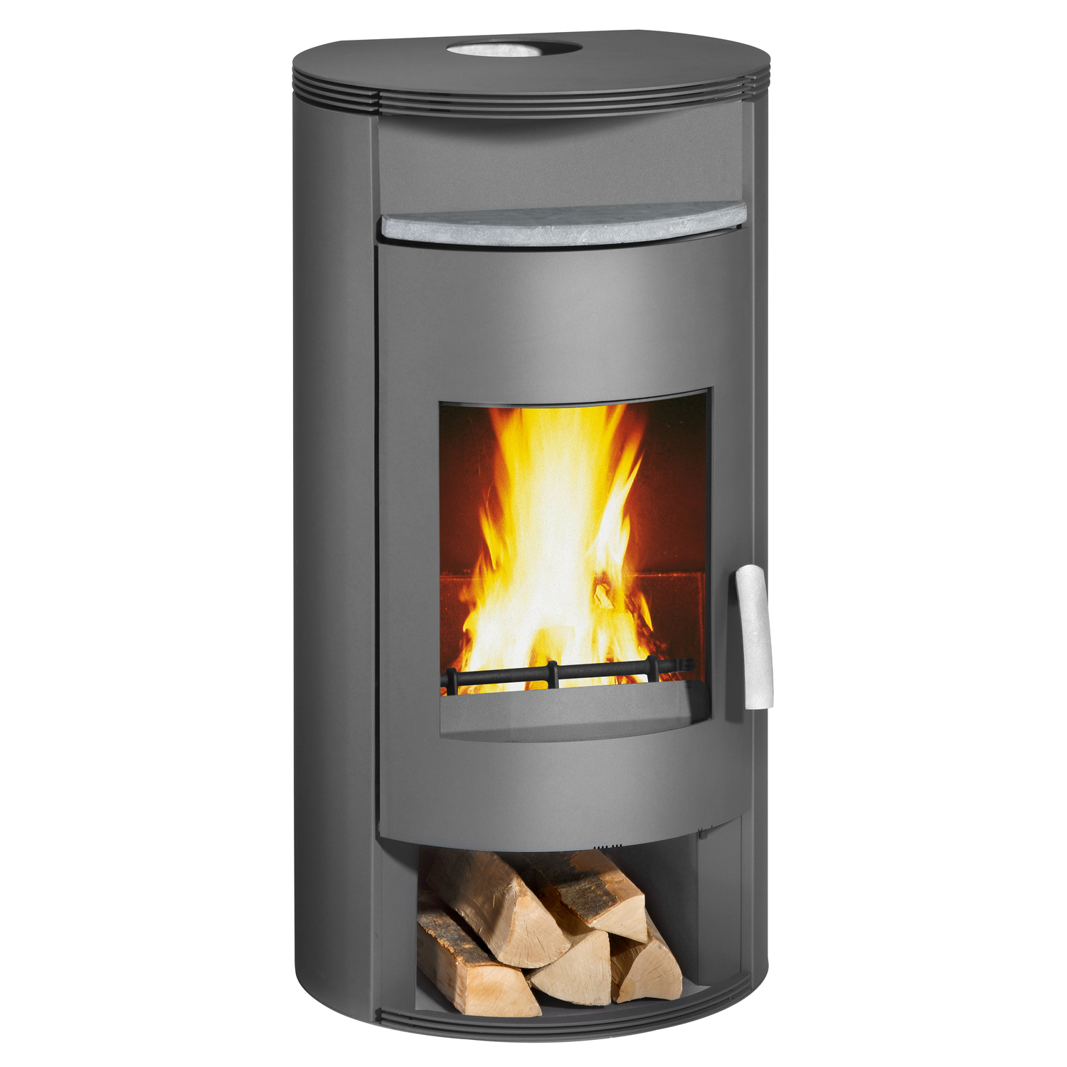 Poêle à bois Wamsler Atlas en acier gris 6 kW